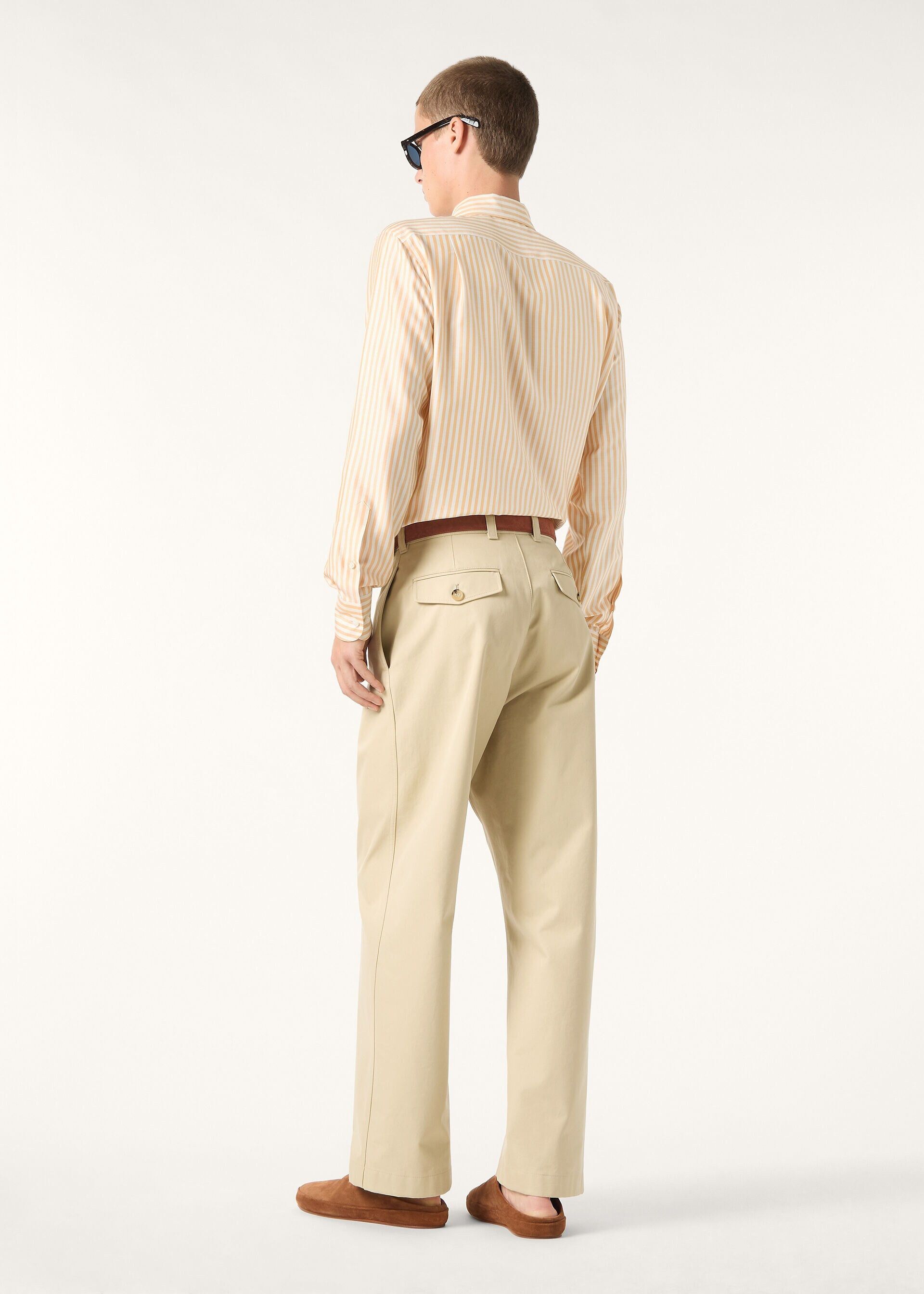 Loro Piana os11x0326 FAQ9950 André Shirt in Ivory/Peach Stripes Size US M / EU 48-50 / 2 - 5 Thumbnail