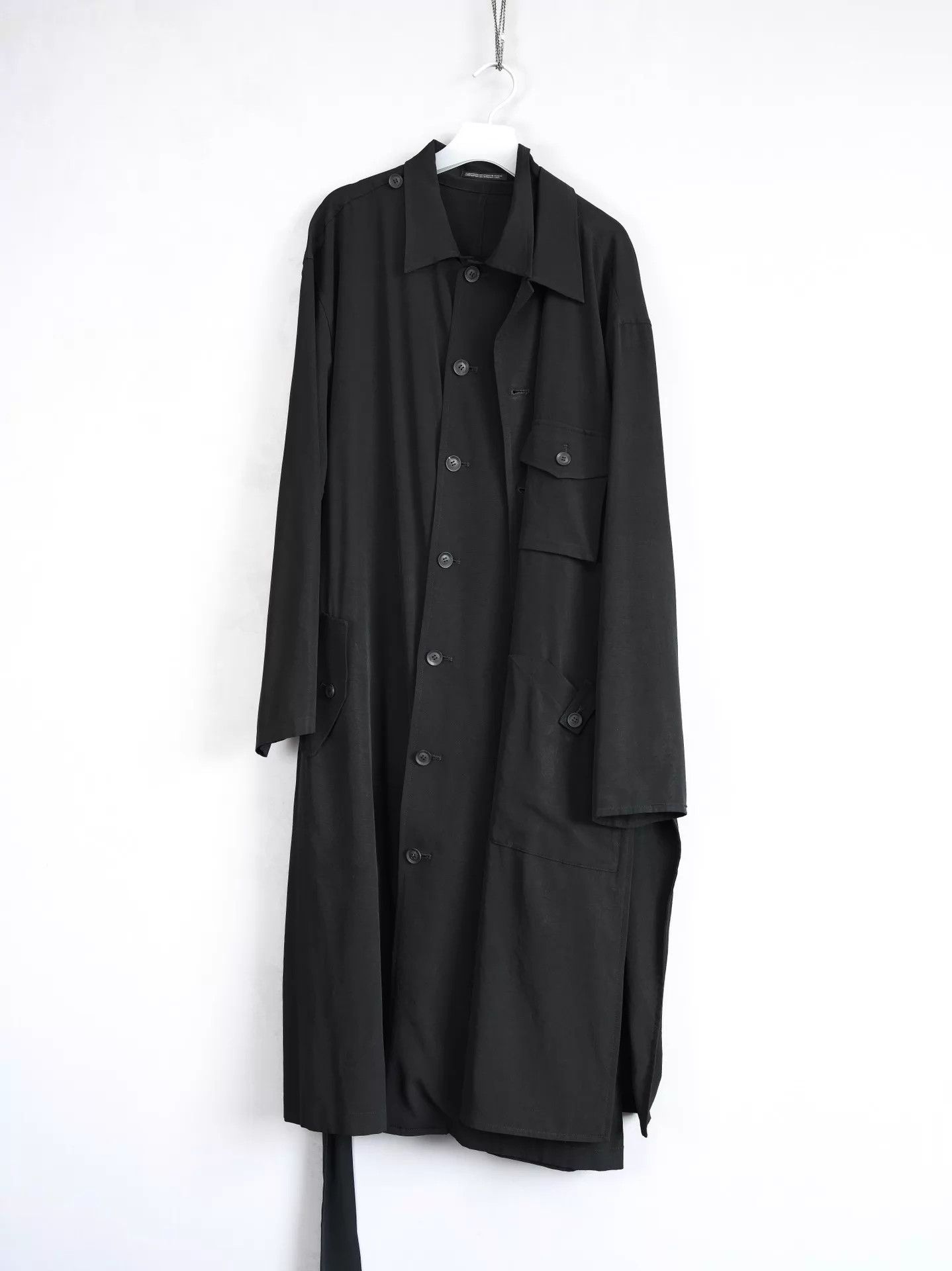 Yohji Yamamoto Yohji Yamamoto 21SS Double-Layer Acetate Belted Coat BLK Size US S / EU 44-46 / 1 - 1 Thumbnail