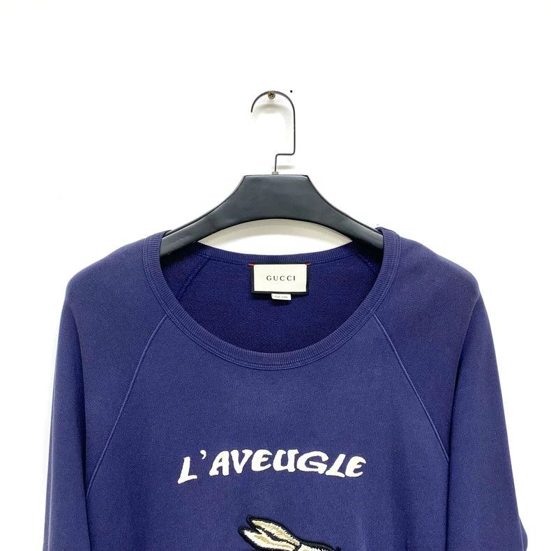 Gucci Gucci Rabbit embroidered blue sweatshirt 2502-Nextarrow Size US L / EU 52-54 / 3 - 5 Thumbnail