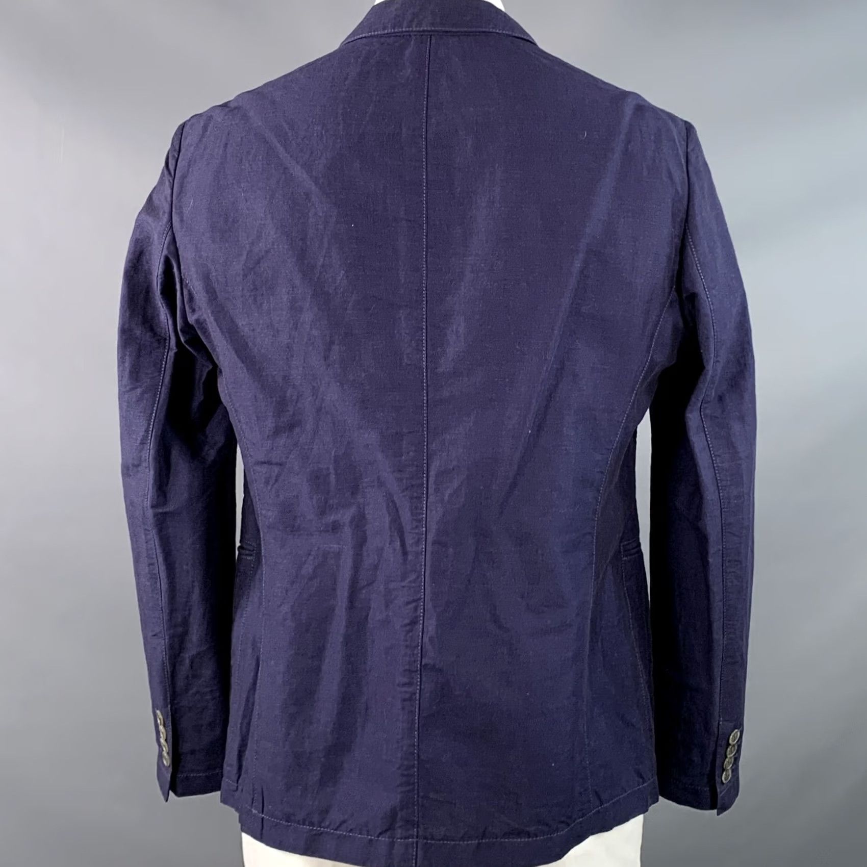 Armani ARMANI COLLEZIONI Sport Coat Size 42 Navy Linen Cotton Notch Lapel Mens Size US XS / EU 42 / 0 - 3 Thumbnail