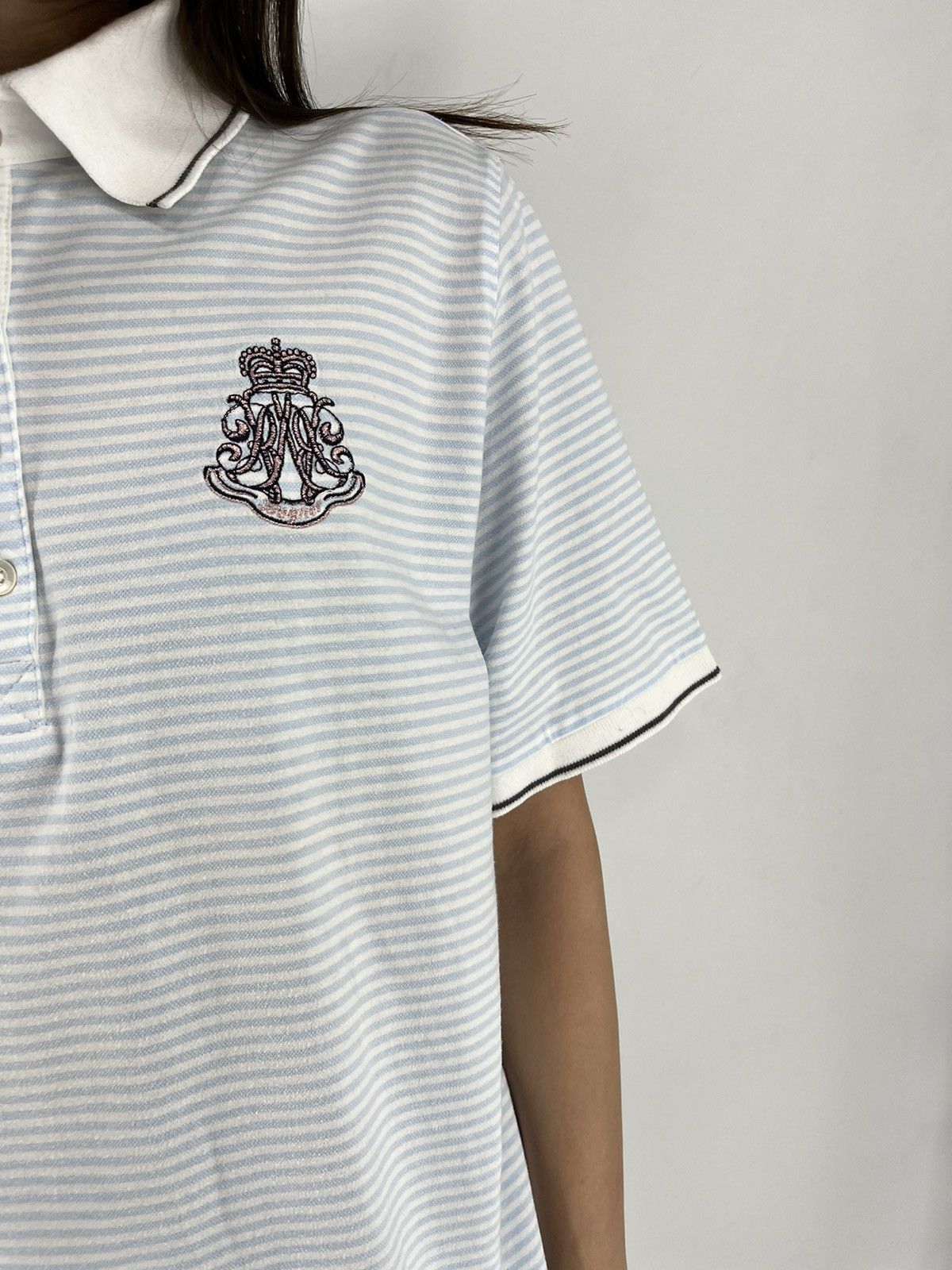 Bogner Bogner Premium Women’s Short Sleeve Striped Polo Shirt Size XXL / US 16-18 / IT 52-54 - 7 Thumbnail
