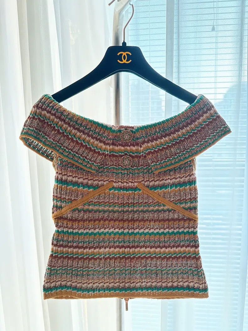 Chanel Chanel 2017 Cuban one-character knitted knitted top Size XXS / US 00 / IT 34 - 2 Thumbnail