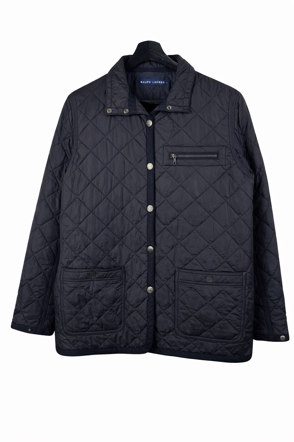 Ralph Lauren Vintage Ralph Lauren Navy Quilted Jacket Diamond Stitch Size M / US 6-8 / IT 42-44 - 1 Thumbnail