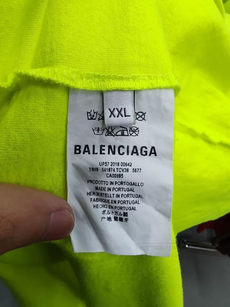 Balenciaga Balenciaga WFP Logo Short Sleeve T-Shirt, Fluorescent Yell Size US XXL / EU 58 / 5 - 4 Thumbnail