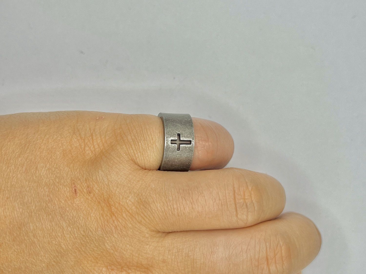 Jewelry Cross Antique Silver stainless steel ring - US size 5.25 Size ONE SIZE - 5 Thumbnail