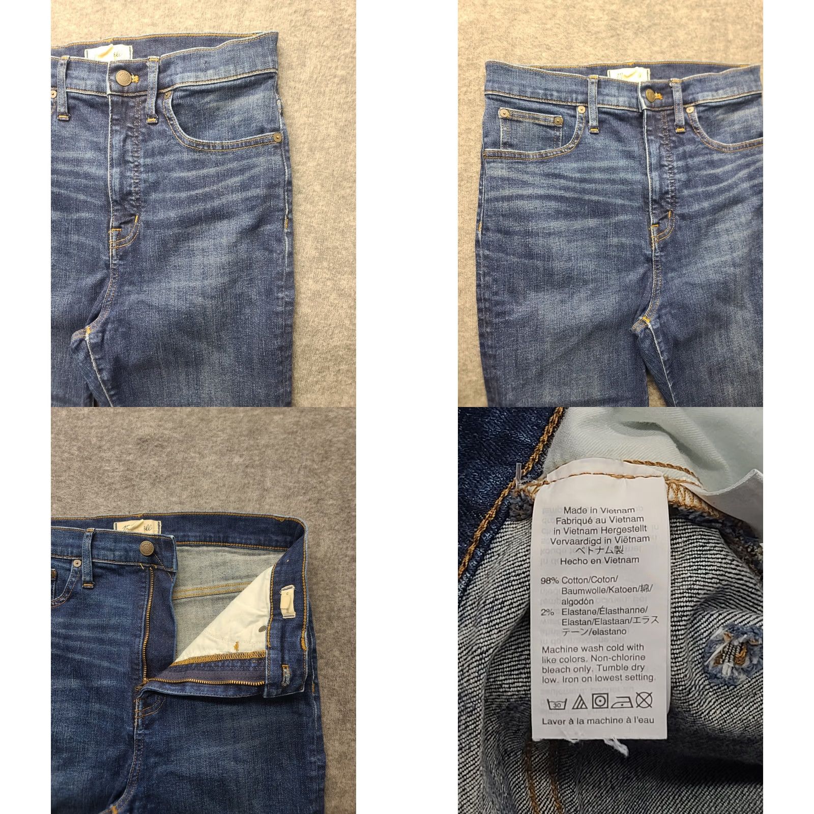 Madewell Madewell Jeans Womens 29x30 Skinny Fit High Rise Distressed Stretch Denim Blue Slim Buckle Bke 30 Day Returns Womens Size 29" - 8 Thumbnail