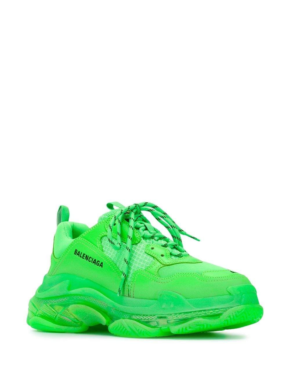Balenciaga Balenciaga Triple S Sneakers - Neon Green Size US 9 / EU 42 - 23 Thumbnail