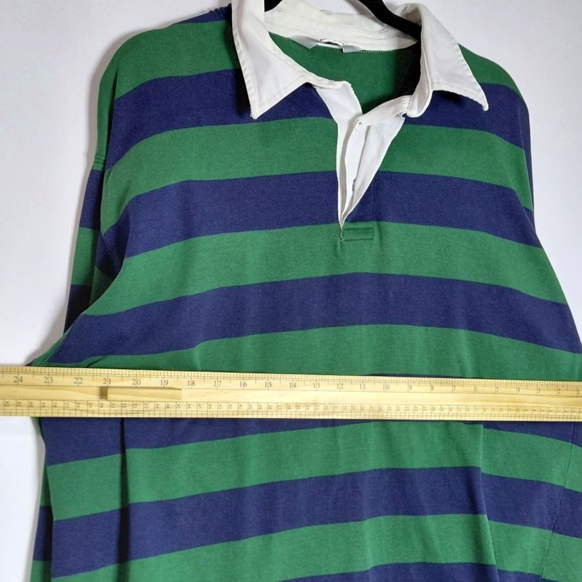 Brooks Brothers Brooks Brothers Rugby Shirt Striped 100% Cotton Long Sleeve Green Blue Size L Men Size US L / EU 52-54 / 3 - 4 Thumbnail