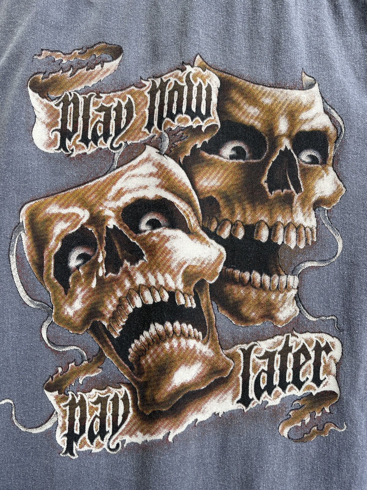 Vintage Vintage Rockabilly Riding Shirt "Play Now Pay Later" Size US XL / EU 56 / 4 - 3 Thumbnail