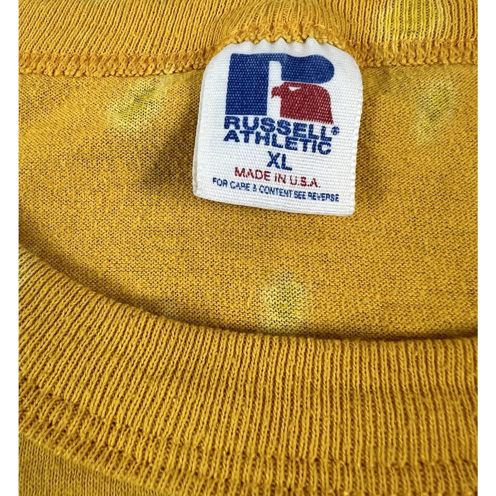 Russell Athletic VINTAGE Russell Athletic T-Shirt Birmingham Alabama Yellow XL Men 90s Graphic Print Short Sleeve Regular Size XL Size US XL / EU 56 / 4 - 4 Thumbnail