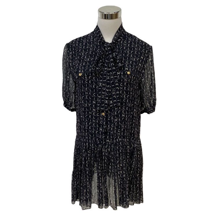 Celine Celine Logo Print Dress Size 38 Size S / US 4 / IT 40 - 1 Thumbnail