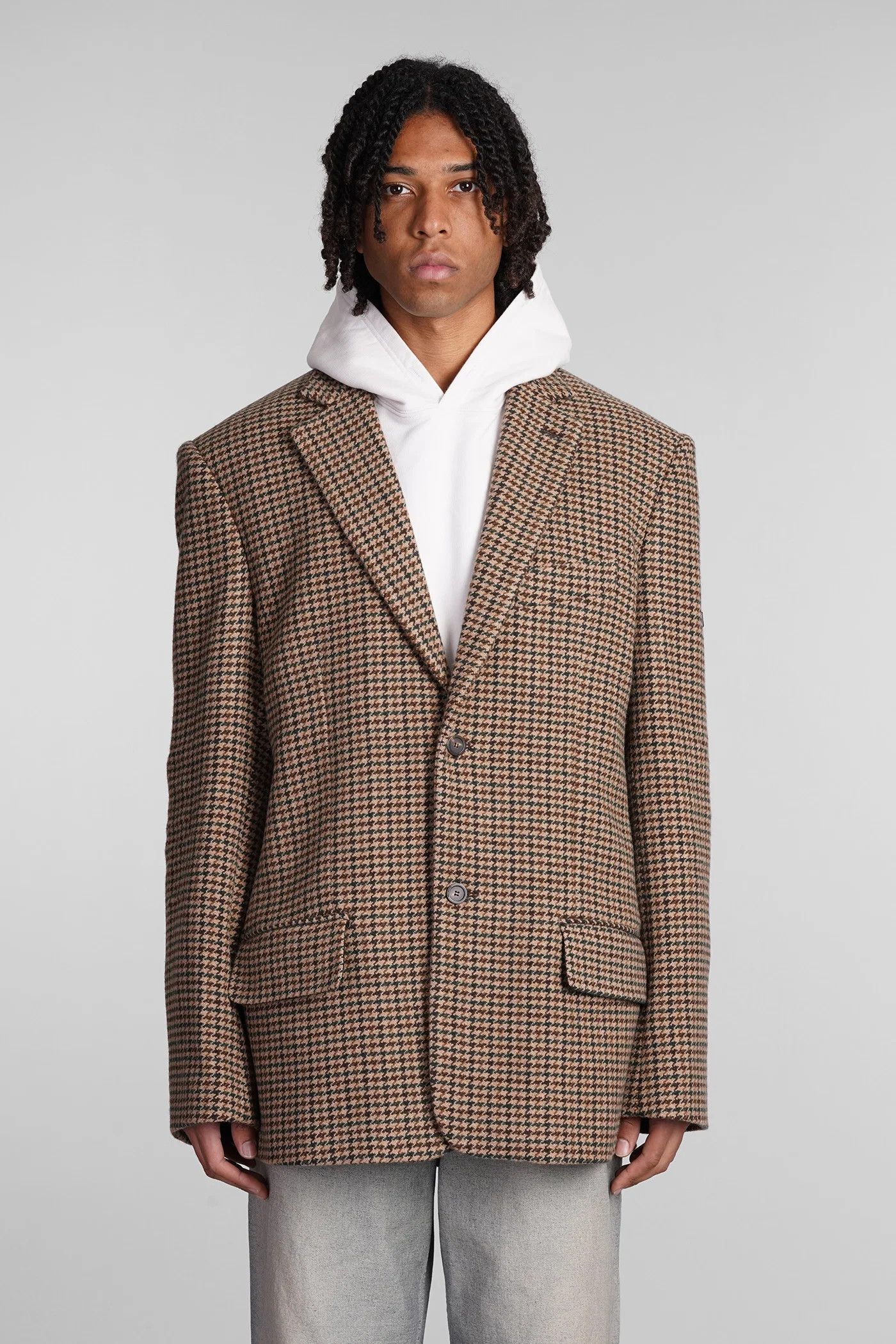 Balenciaga o1srvl11e0526 Blazer in Beige/Brown Size US M / EU 48-50 / 2 - 1 Thumbnail