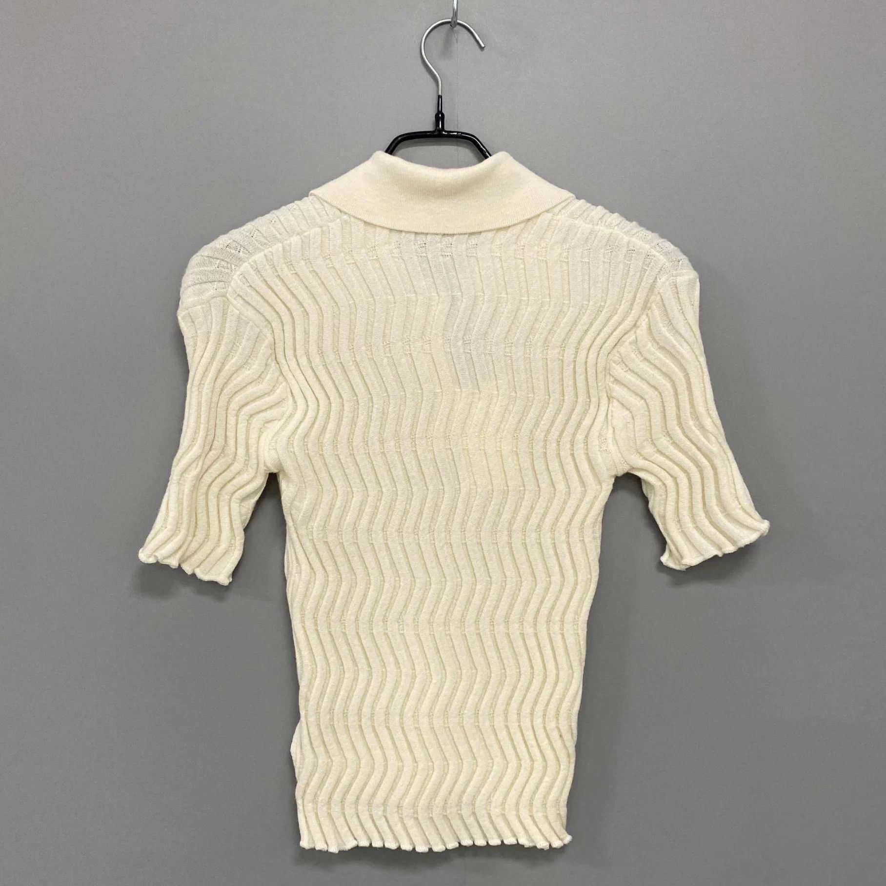 Bottega Veneta BV Beige Knit Short Sleeve Size S 99 New Size S / US 4 / IT 40 - 3 Thumbnail