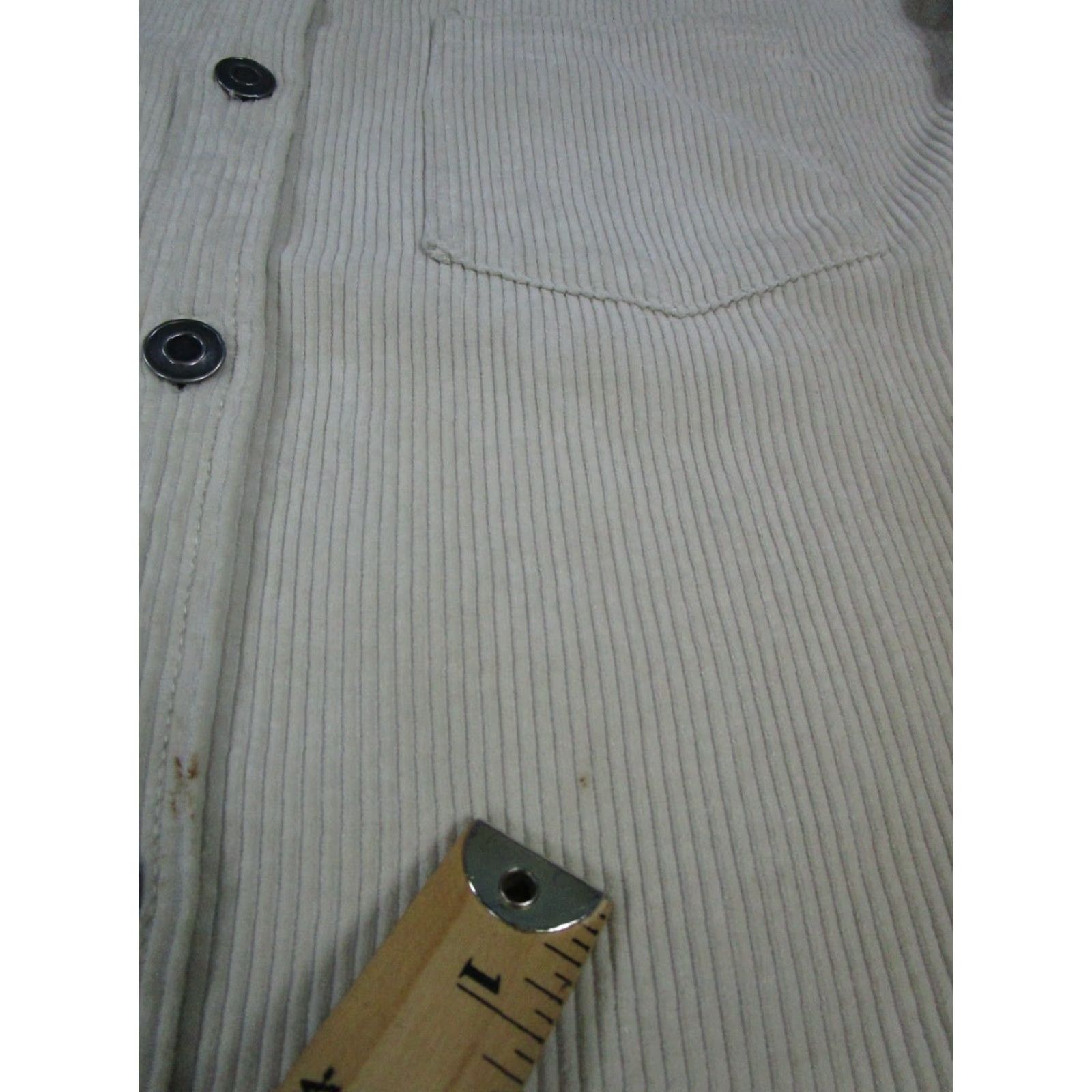 Zara Zara Shirt Mens XL Beige Cotton Corduroy Button-Up Button-Down Collared Long Sleeve Size US XL / EU 56 / 4 - 6 Thumbnail