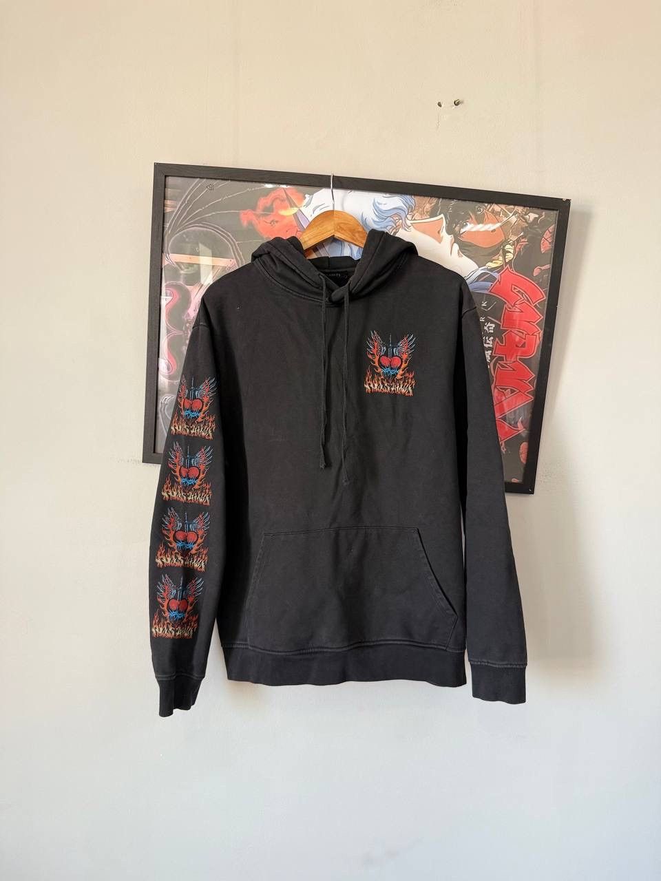 Allsaints AllSaints Underground Hoodie Washed Black Size S-M Size US M / EU 48-50 / 2 - 1 Thumbnail