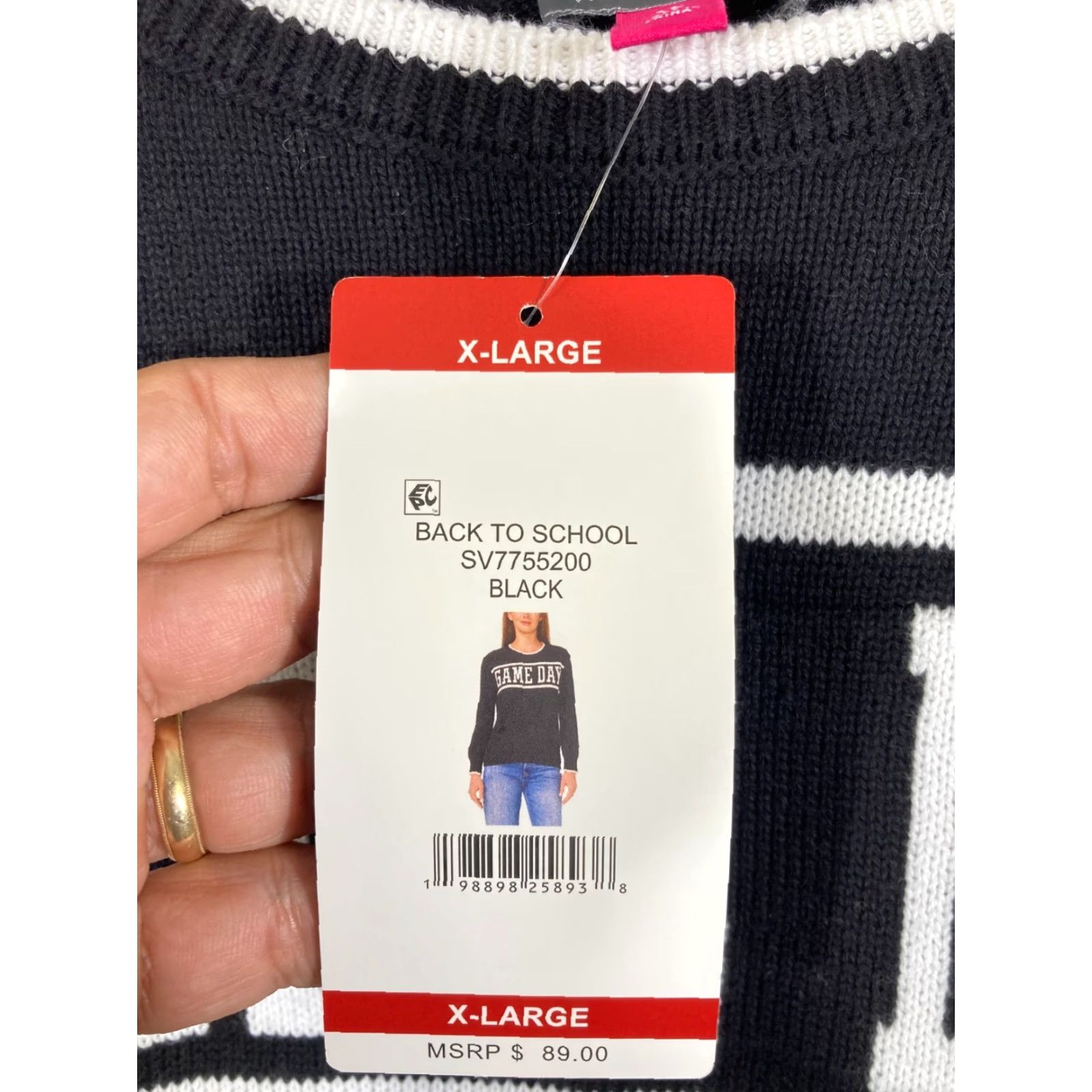 Vince Camuto Vince Camuto Pullover Sweater Womens XL Black Cotton Crew Neck NWT Long Sleeve Size XL / US 12-14 / IT 48-50 - 5 Thumbnail