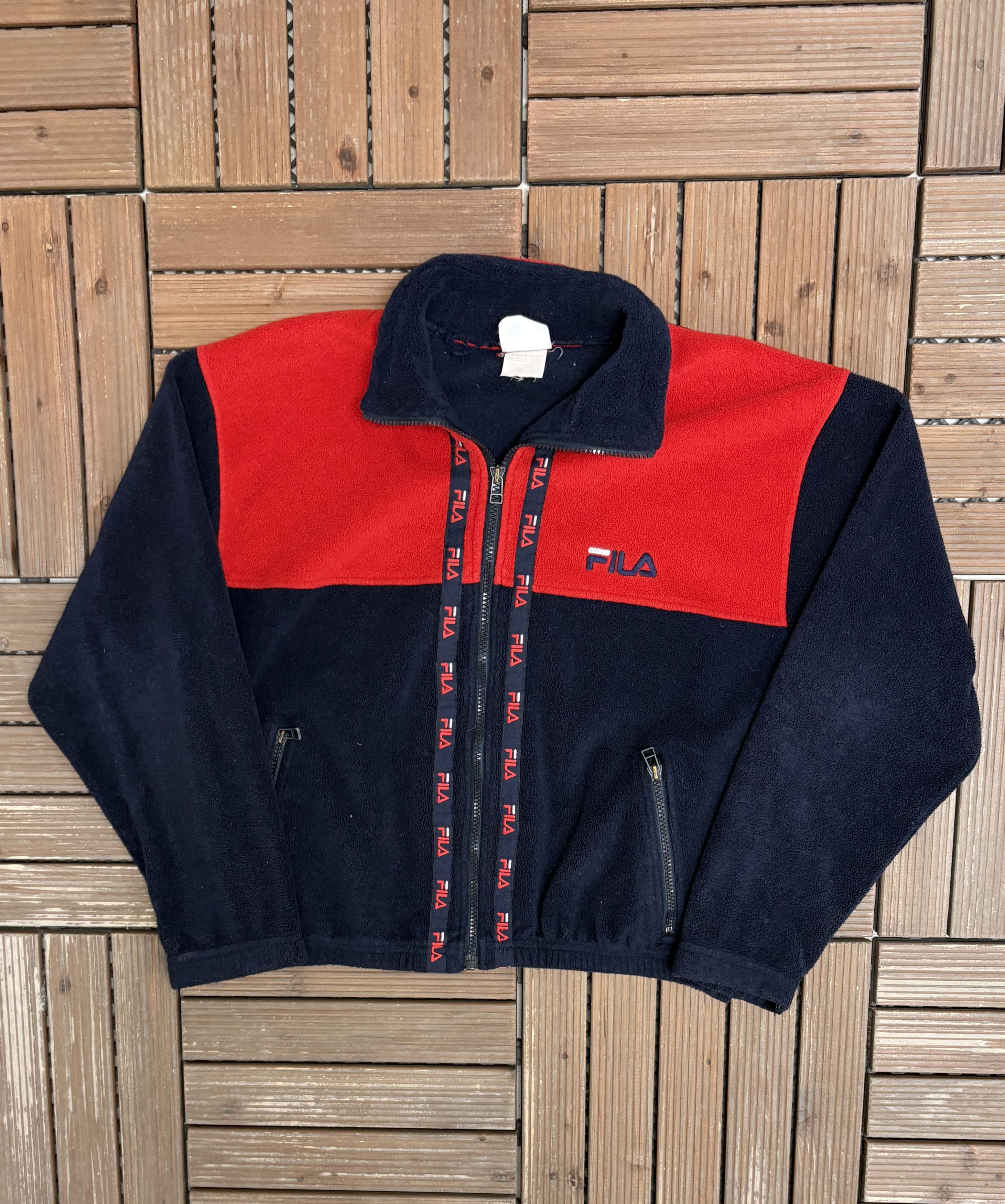 Fila × Vintage FILA Embroidered Vintage Blue Fleece Zip Up Sweater Size US M / EU 48-50 / 2 - 1 Thumbnail