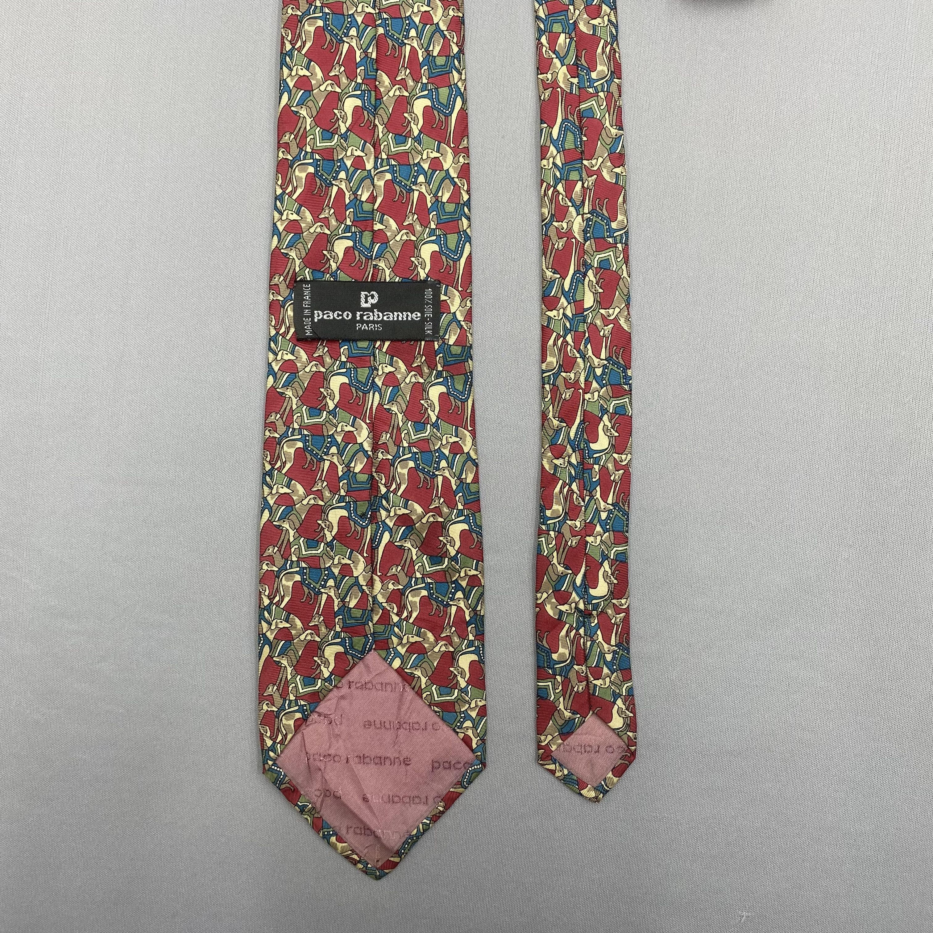 Japanese Brand Vintage Paco Rabanne SILK Necktie Cravate Pure Silk Neck Tie Size ONE SIZE - 6 Thumbnail
