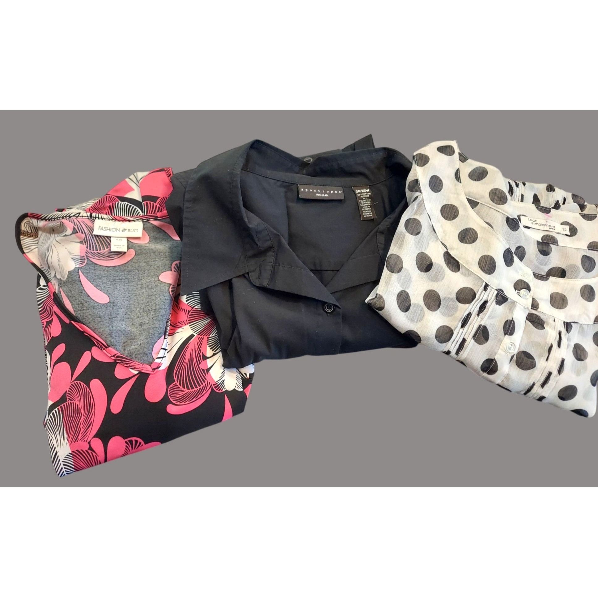 Other Set Of 3 Womens Plus Size Tops 4X Mixed Prints & Solids Q02 Size 4XL / US 24-26 - 2 Thumbnail