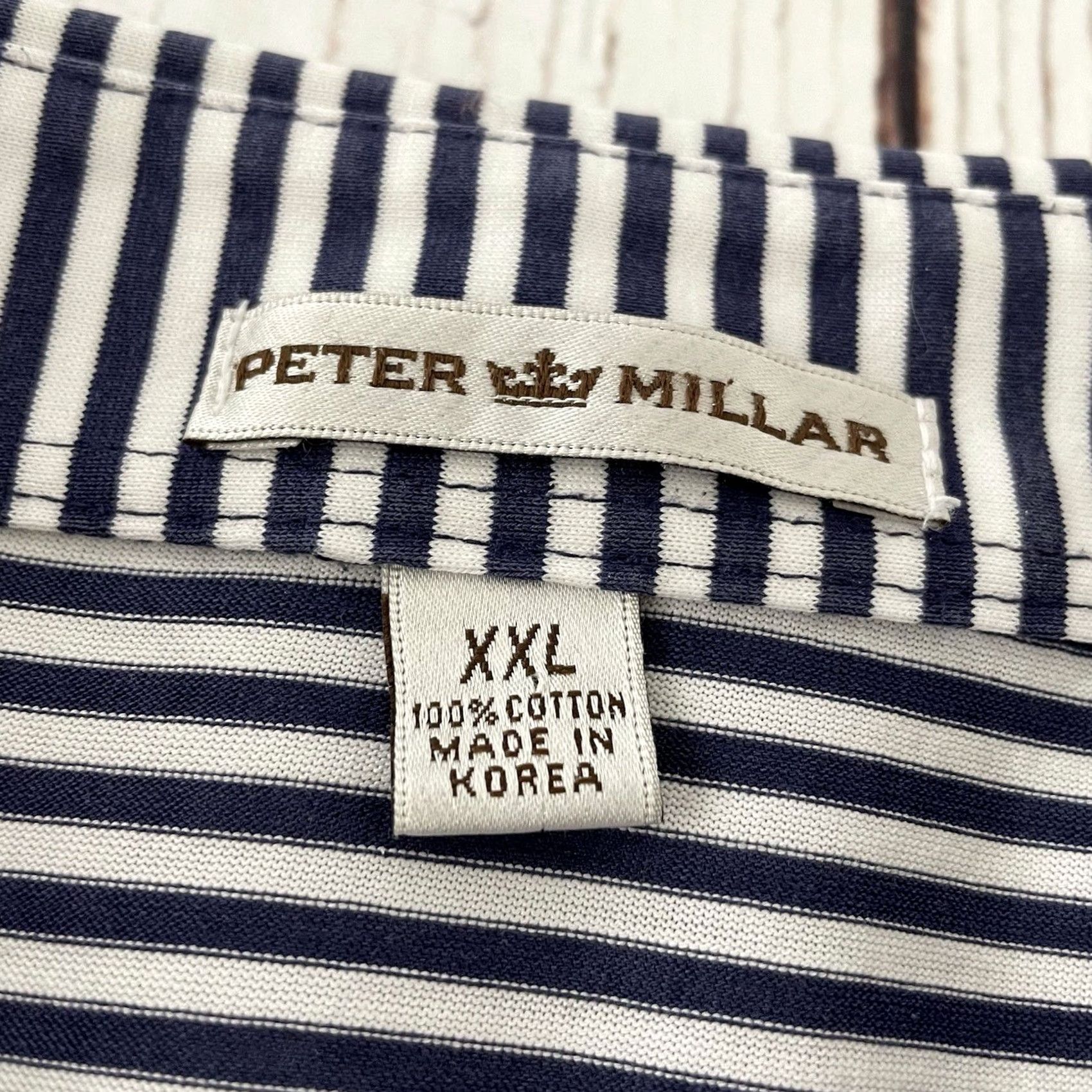 Peter Millar Peter Millar Shirt Short Sleeve Button-Up Striped Blue 2XL Men’s Camels Polo Golf Shirt Size US XXL / EU 58 / 5 - 2 Thumbnail