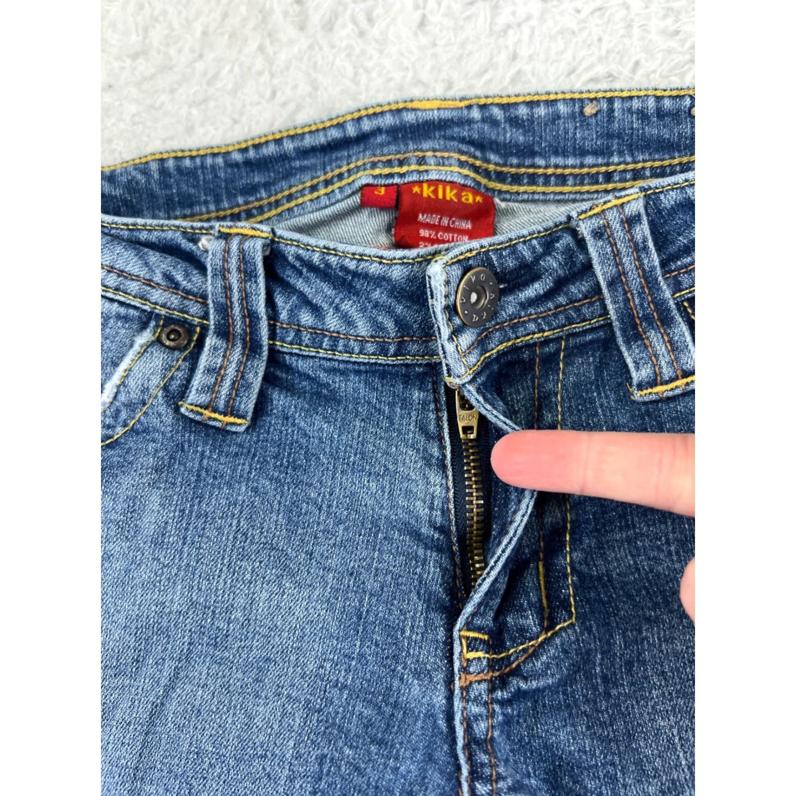 Denime Kika Jeans Womens 3 Blue Denim Flared Low Rise 5-Pocket Stretch Cotton Size 26" / US 2 / IT 38 - 7 Thumbnail