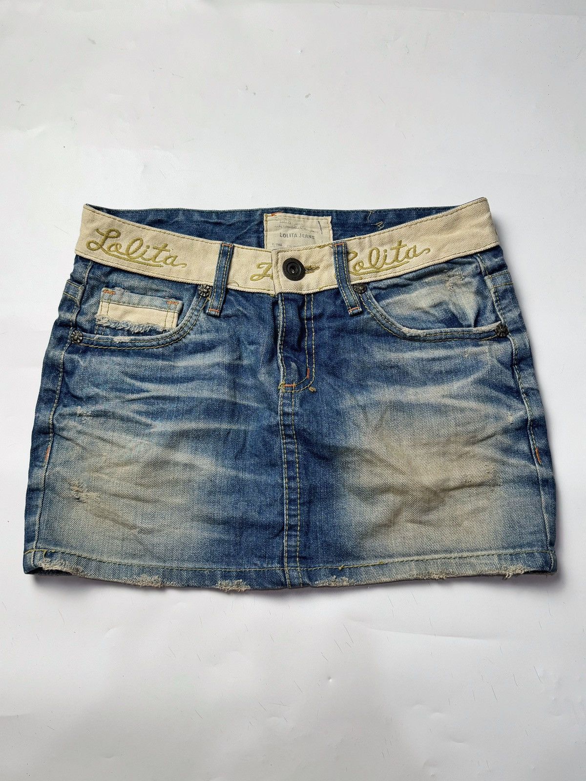 Hysteric Glamour Lolita Jeans Yoshitomo Nara Skulls Mini Skirts Size 31" - 2 Thumbnail