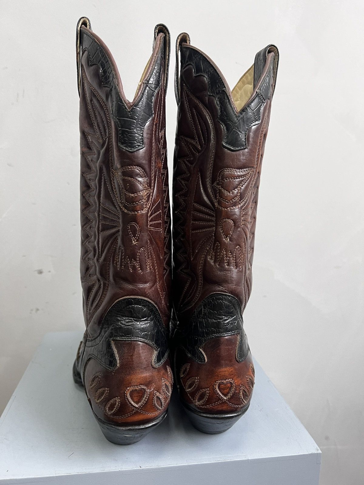 Buffalo London × Vintage × Western Rise VINTAGE WESTERN 90s leather moto cowboy boots y2k Size US 9 / EU 42 - 6 Thumbnail