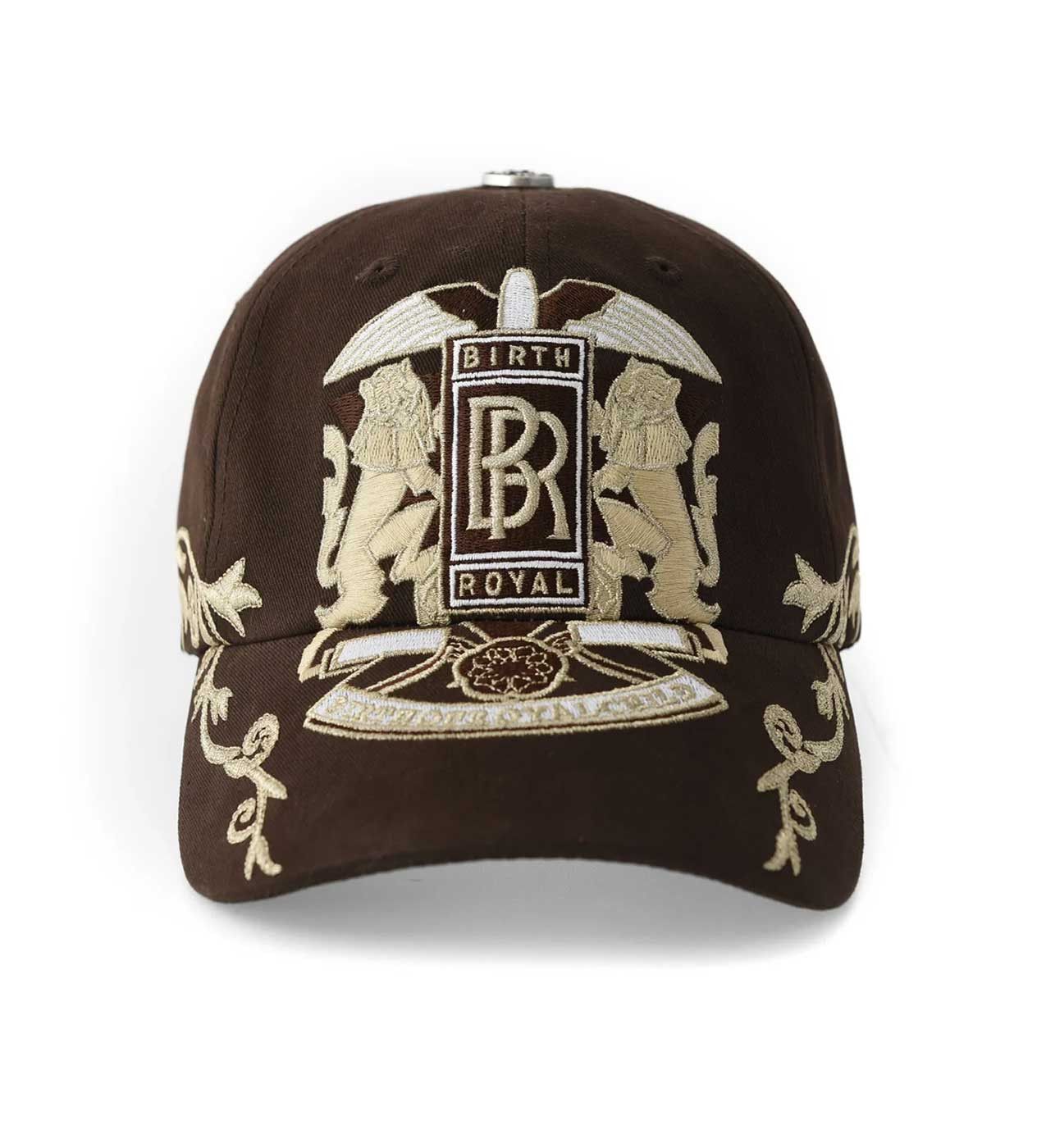 Birth of Royal Child Double Lion Embroidered Baseball Cap Brown Size ONE SIZE - 1 Thumbnail