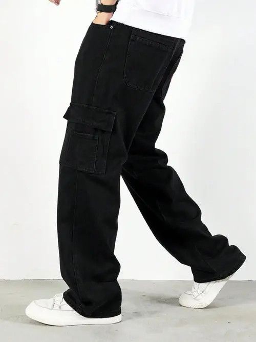 Jean Cargo Pocket Denim Jeans Straight fit Size US 34 / EU 50 - 4 Thumbnail