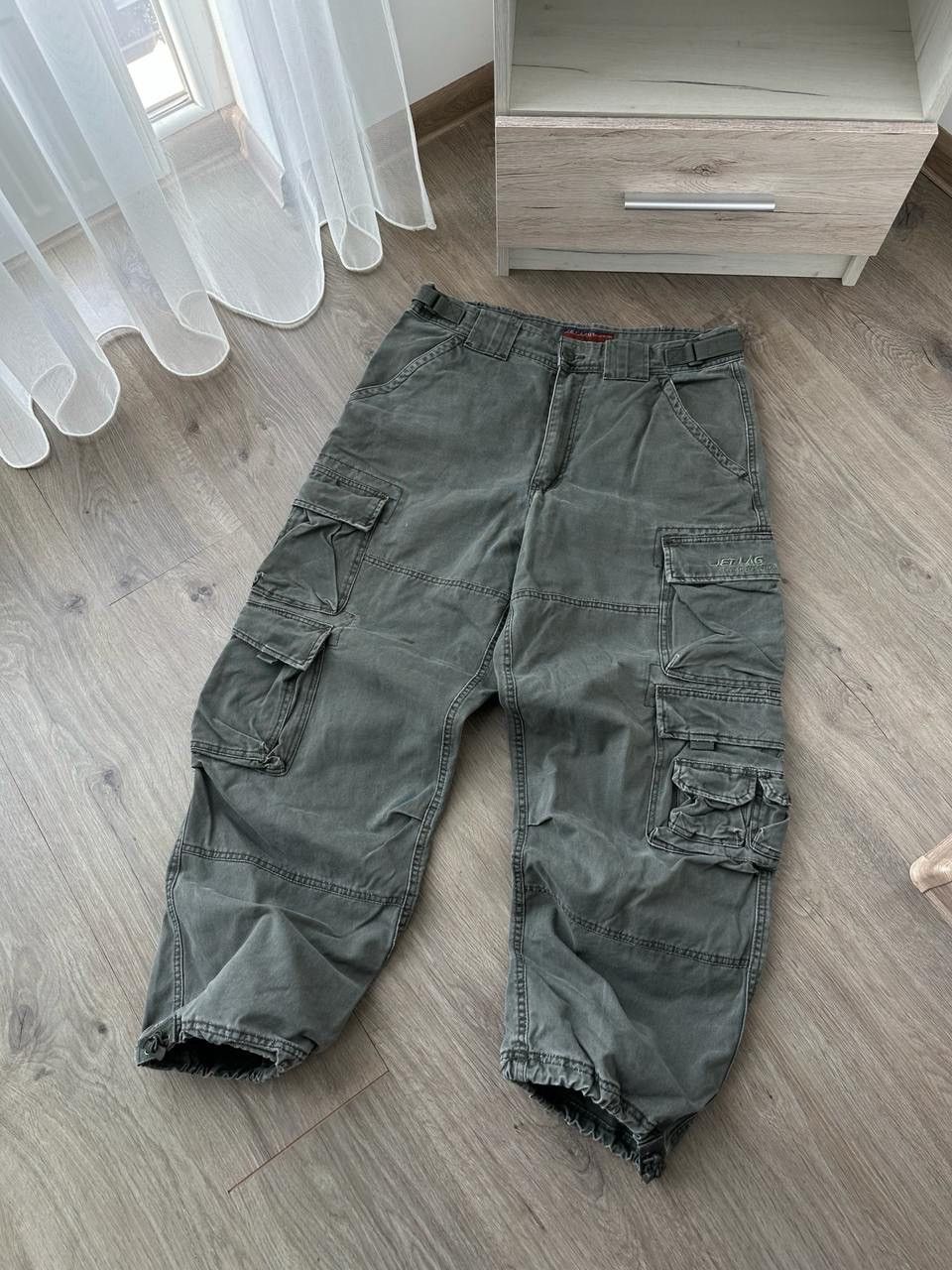 Japanese Brand × Jet Lag × Vintage Vintage Japanese Baggy Cargo Green JET LAG Pants Size US 36 / EU 52 - 6 Thumbnail