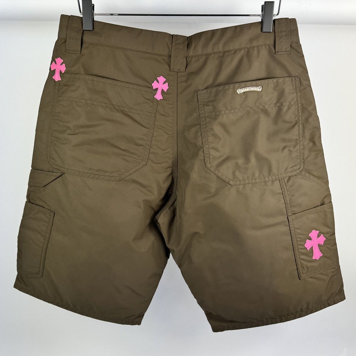 Chrome Hearts 1/1 CARPENTER NYLON LEATHER SHORTS PINK CROSS (RARE) Size US 33 - 3 Thumbnail