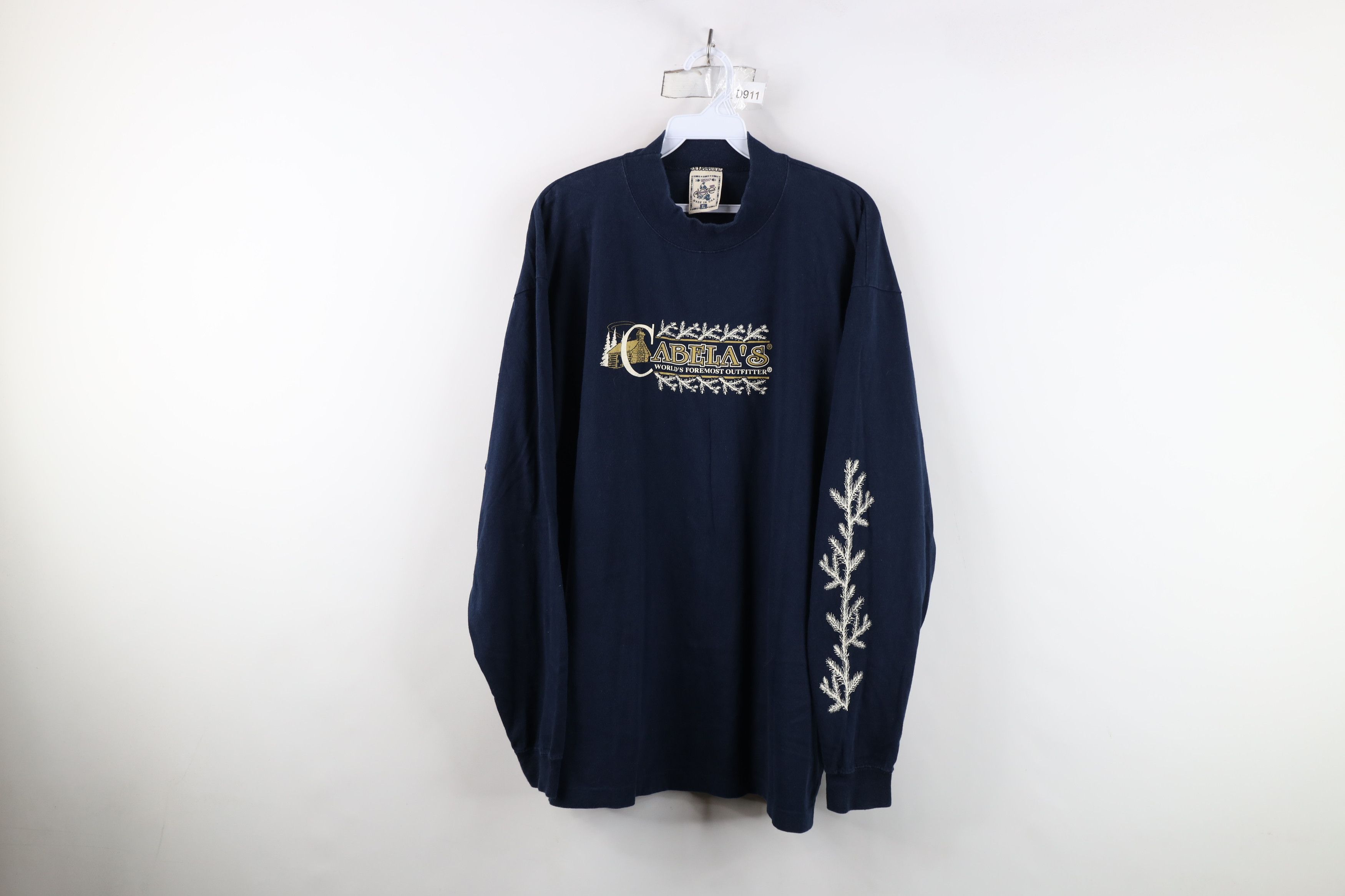 Cabelas × Vintage Vintage 90s Cabelas Spell Mock Neck Long Sleeve T-Shirt USA Size US XL / EU 56 / 4 - 1 Thumbnail