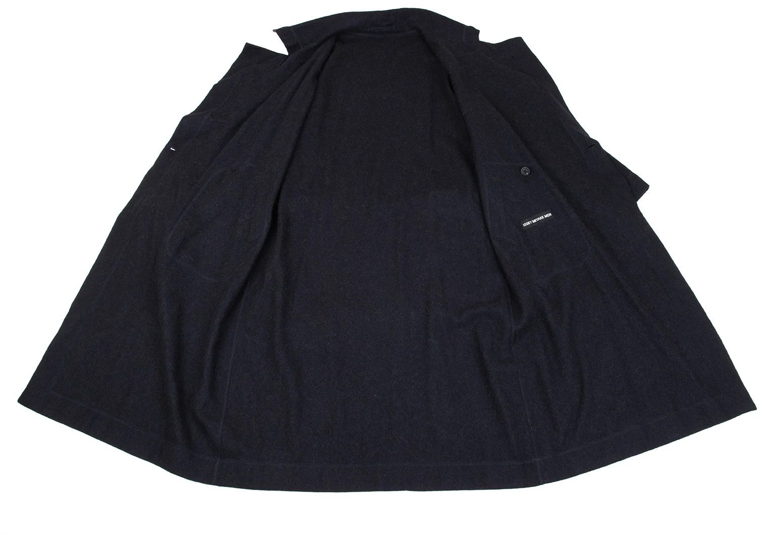 Issey Miyake Alpaca Wool Leather Belted Long Gown Coat in Navy Size US M / EU 48-50 / 2 - 13 Thumbnail
