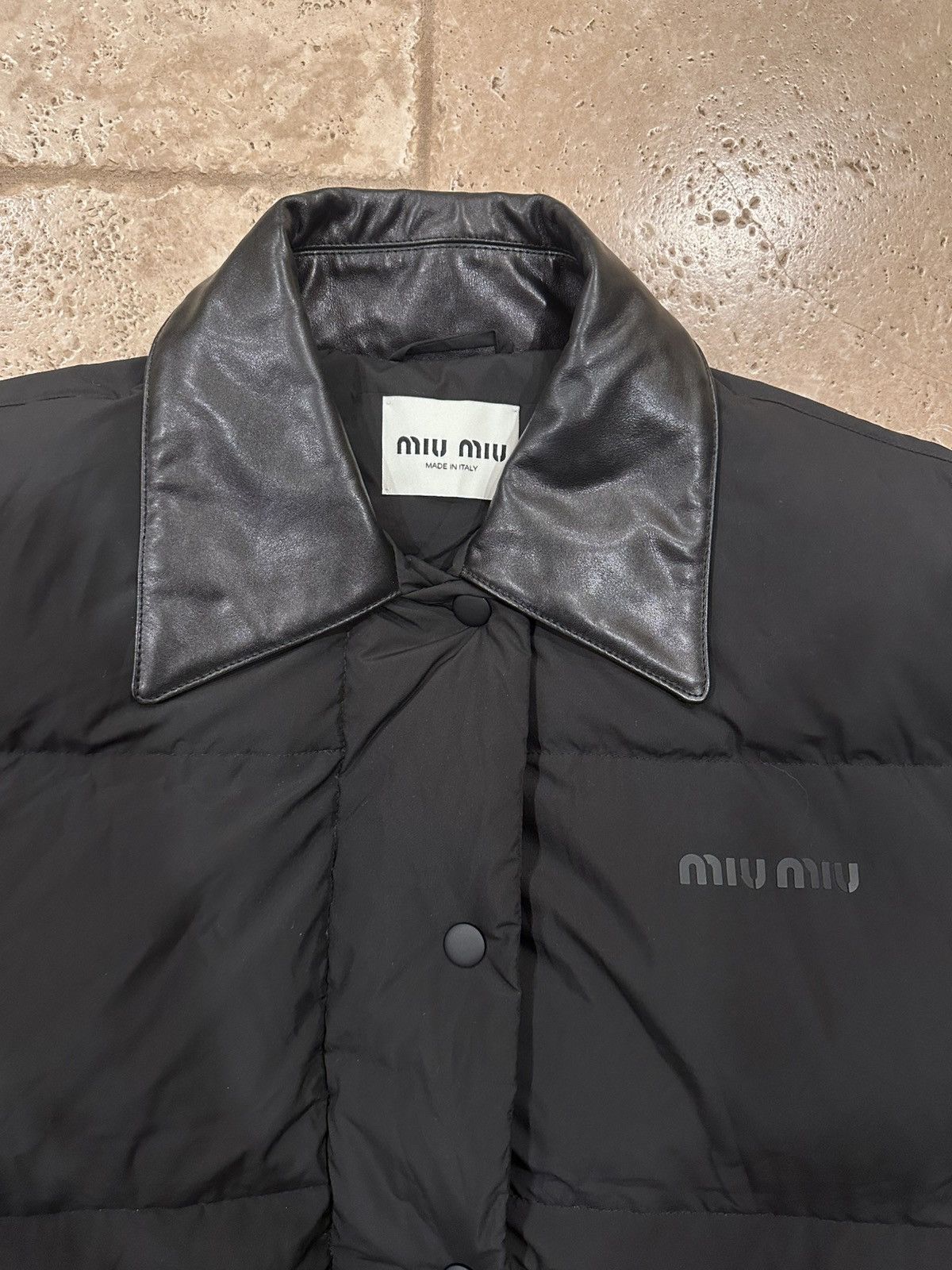 Miu Miu Miu Miu Technical Ponge Cropped Down Puffer Padded Jacket Size US L / EU 52-54 / 3 - 8 Thumbnail