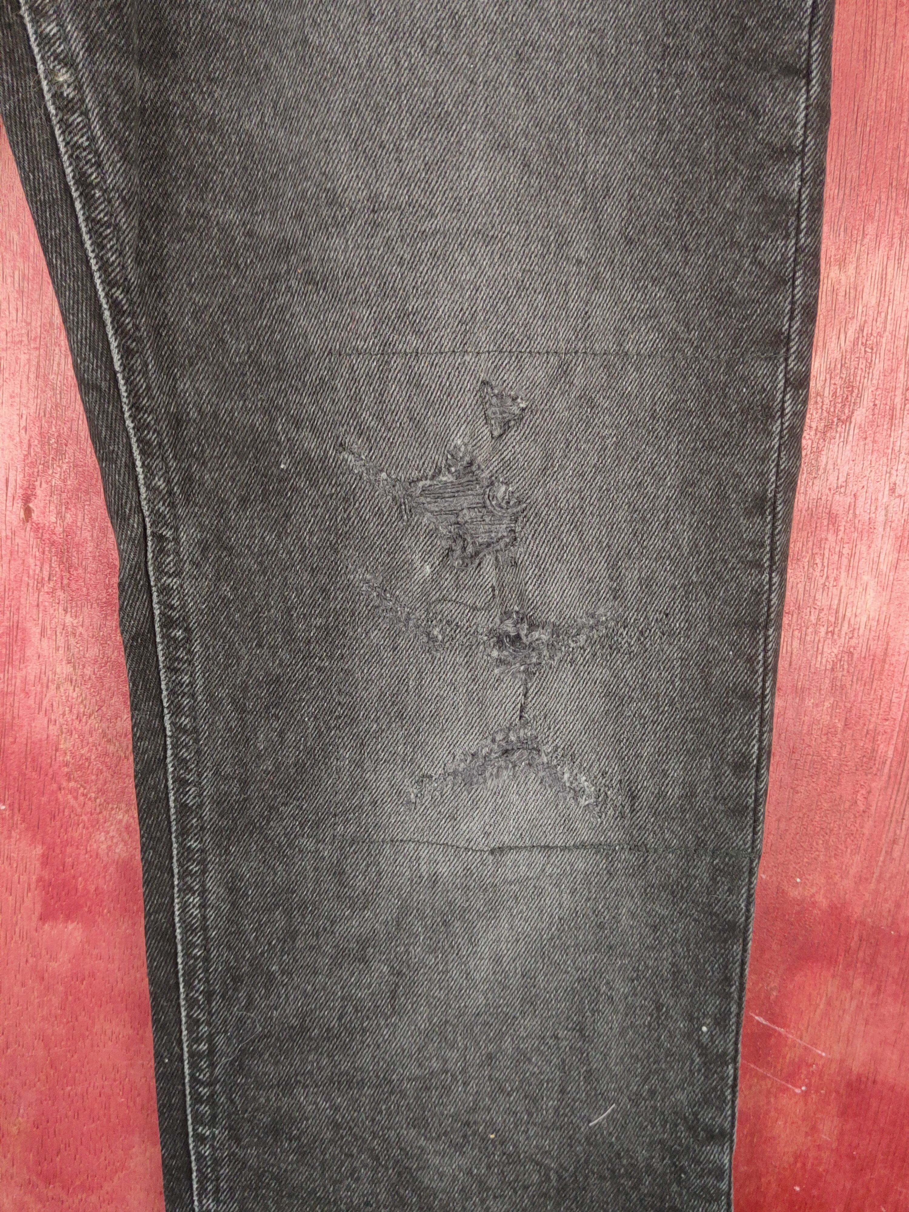 Japanese Brand Zara Black Distressed Ripped denim Jeans #S1659 Size US 31 - 7 Thumbnail
