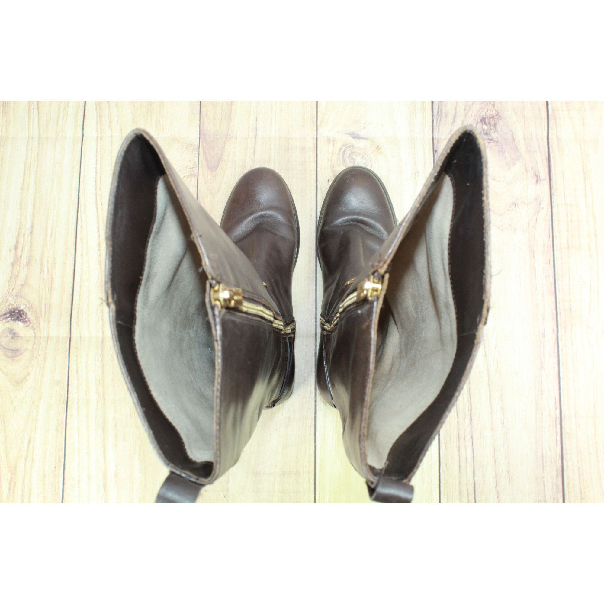 Michael Kors Michael Michael Kors Women’s Arley Brown Leather Riding Boot Size US 7.5 / IT 37.5 - 9 Thumbnail