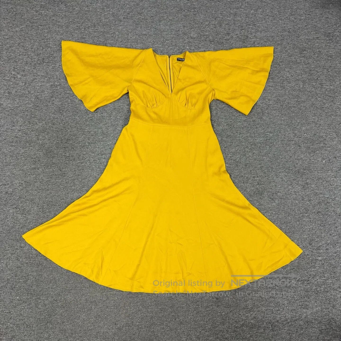 Dolce & Gabbana Dolce & Gabbana Yellow Silk Dress IT48. Size L / US 10 / IT 46 - 3 Thumbnail