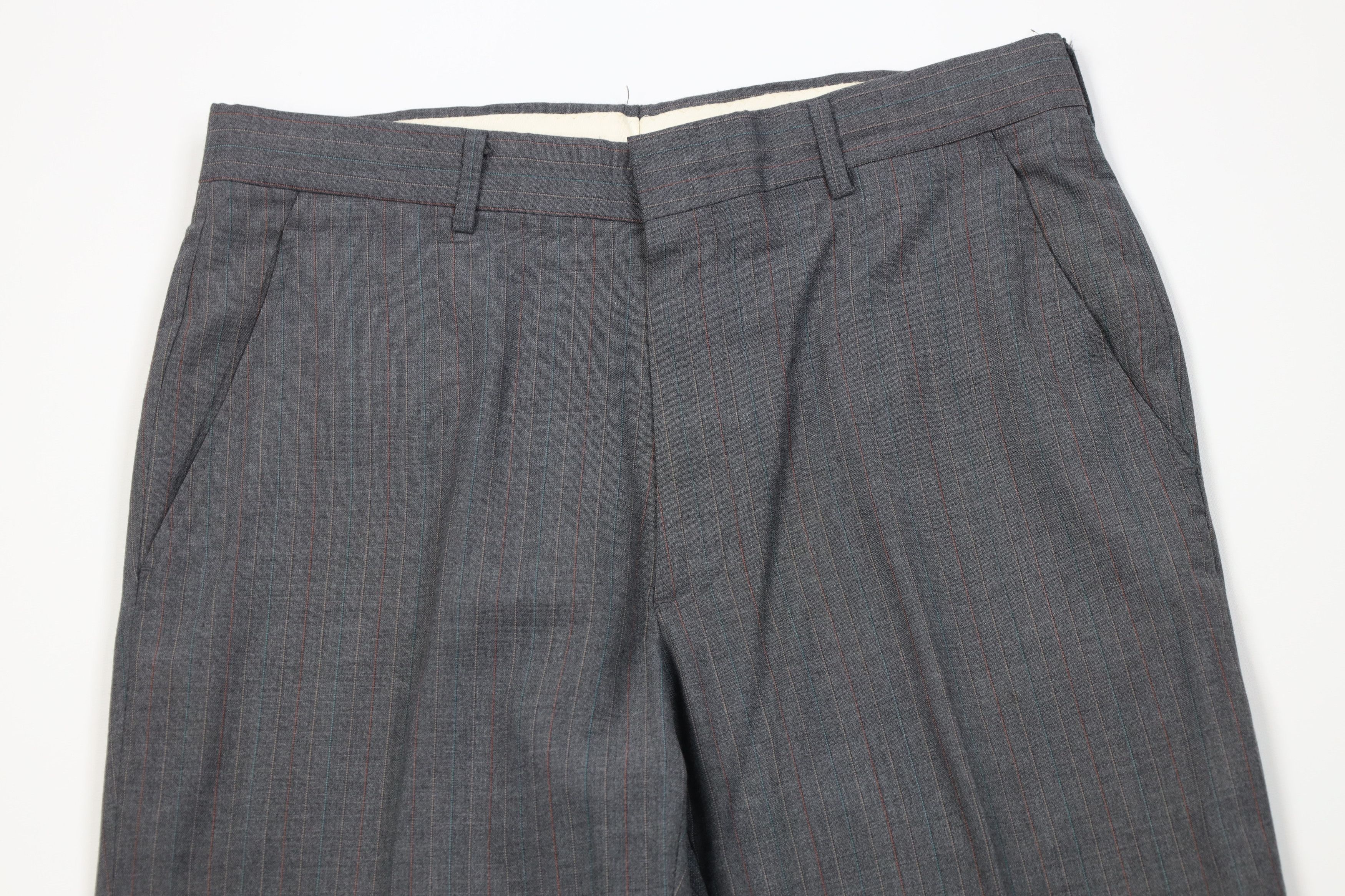 Vintage Vintage 70s Knit Rainbow Striped Wide Leg Chino Pants USA Size US 32 / EU 48 - 2 Thumbnail