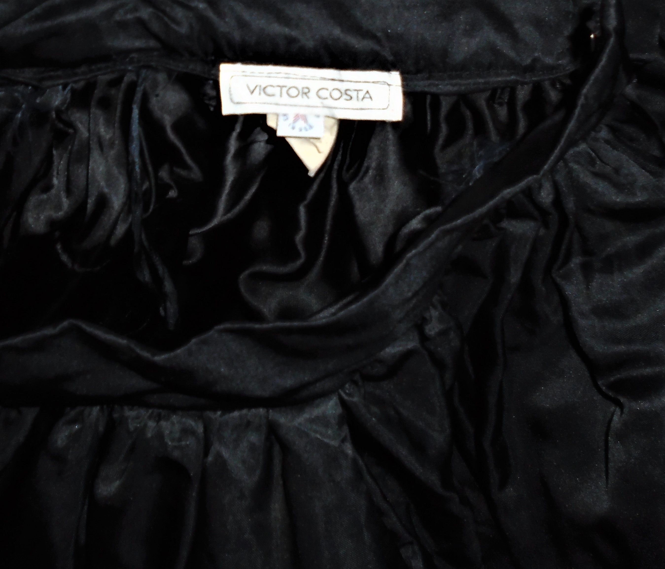 Other Vintage Victor Costa Black Maxi Fool Skirt 2 Size 22" - 6 Thumbnail