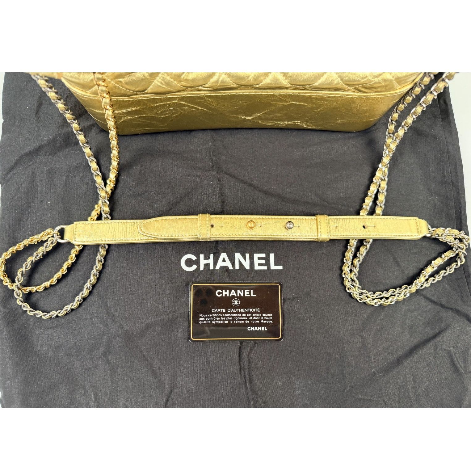 Chanel Chanel Gabrielle Gold Aged Calfskin Large Leather Handbag Size ONE SIZE - 11 Thumbnail