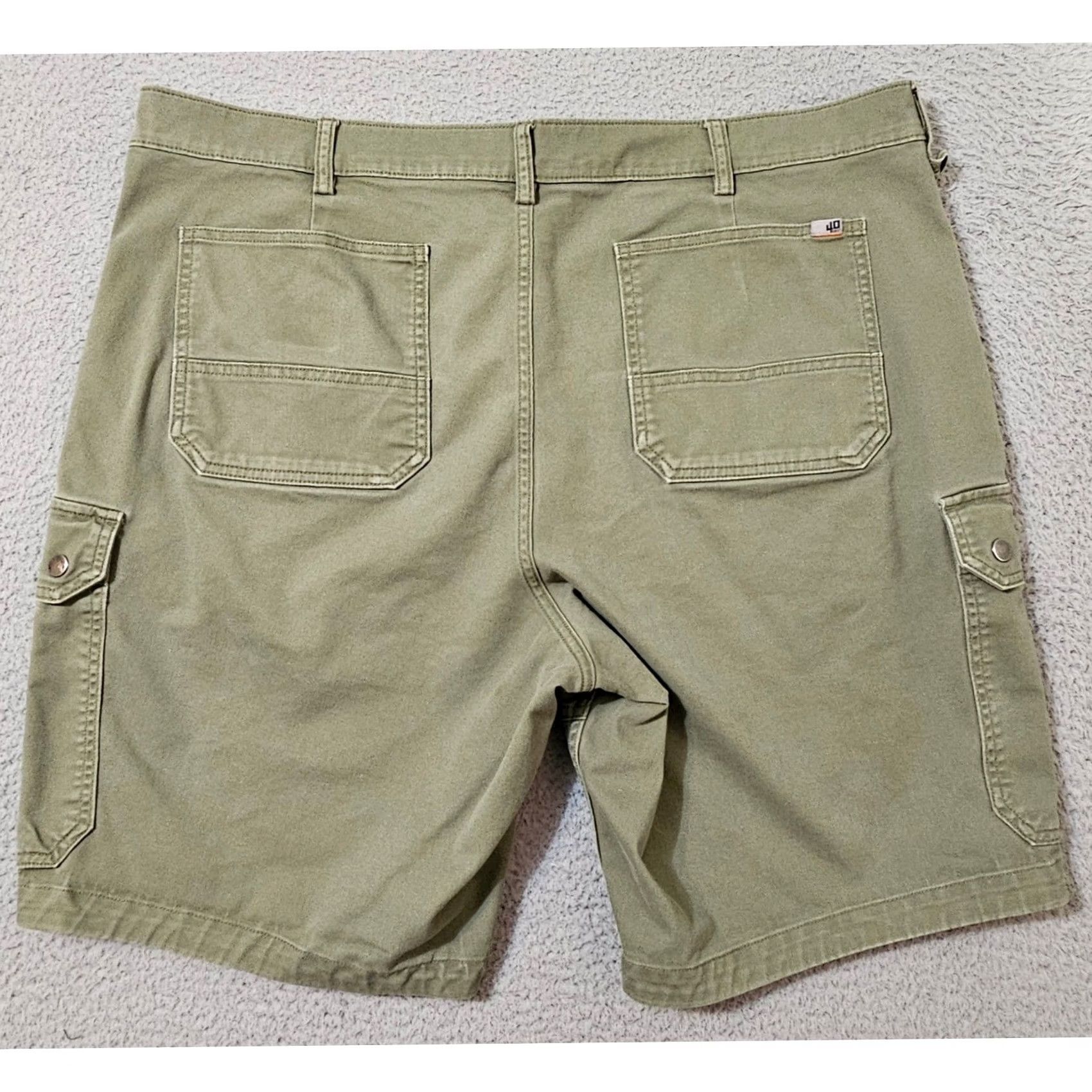 Duluth Trading Company Duluth Trading 40 GRIT Mens Navy Green Flex Twill Standard Cargo Shorts - Big & Tall - 42x10 Size US 42 / EU 58 - 2 Thumbnail