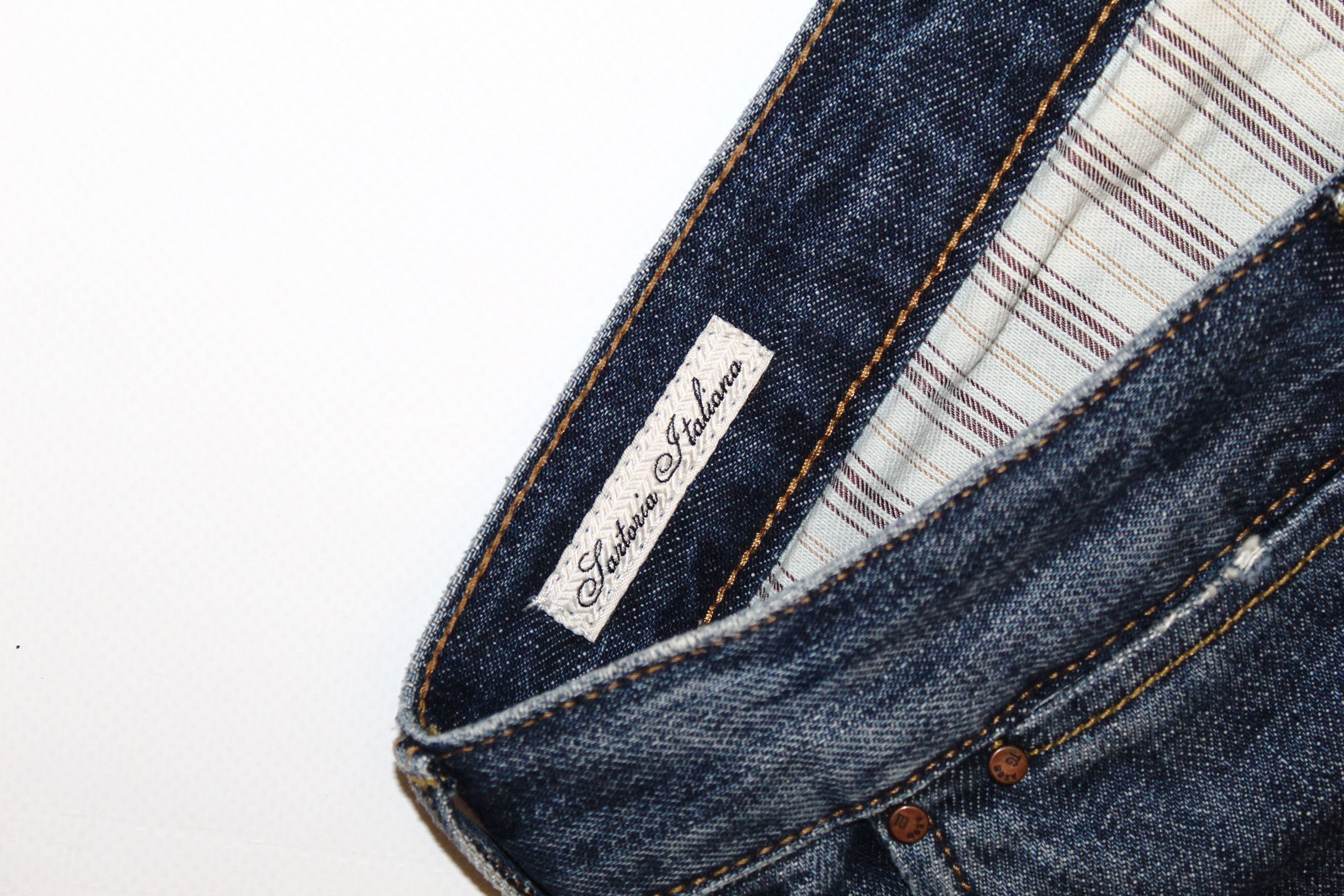 Barena Tela Genova MDXV Rigid Selvedge Faded Denim 5-pockets Jeans Size US 34 / EU 50 - 7 Thumbnail