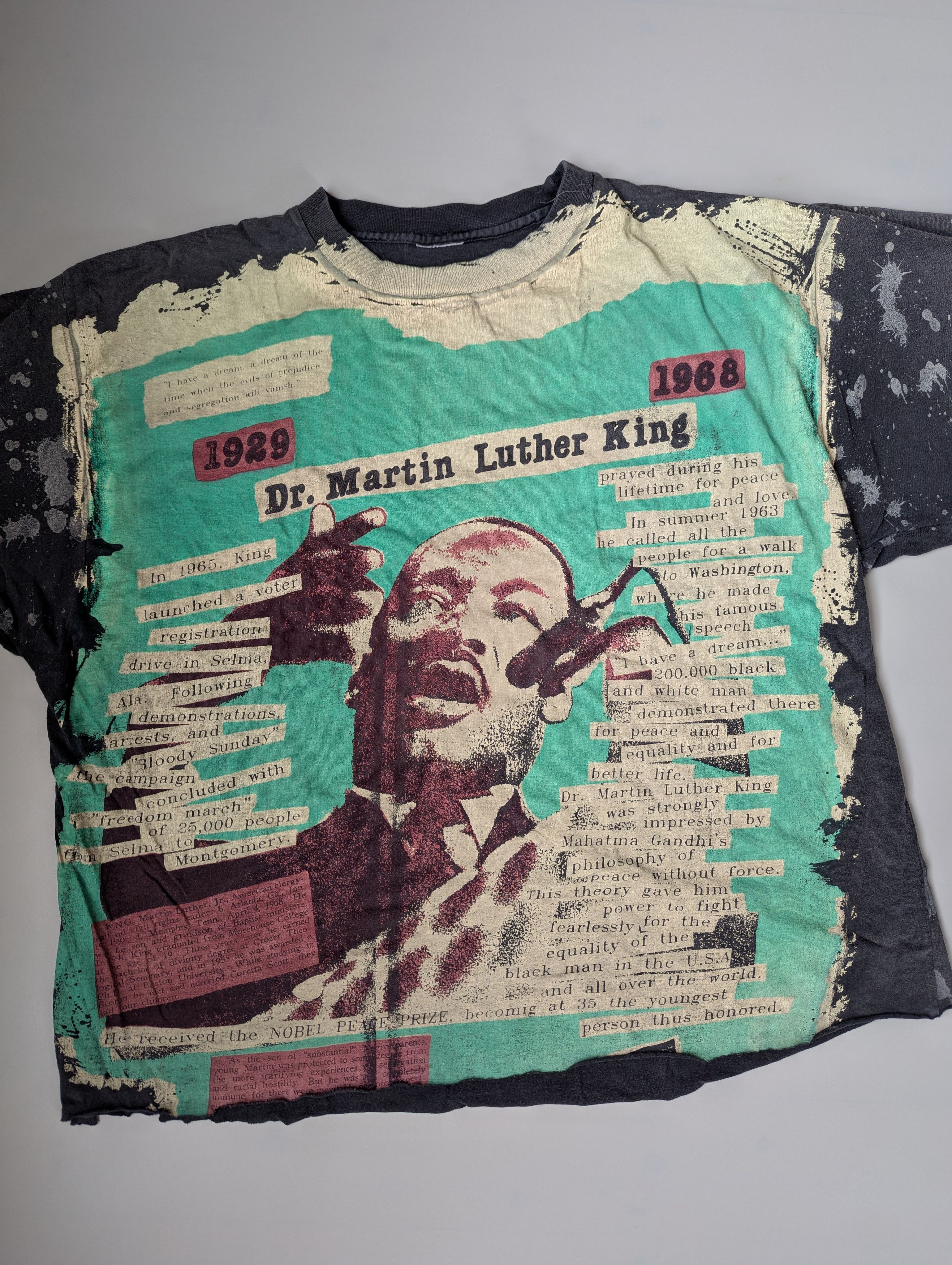 Vintage Martin Luther King Vintage AOP all over print T shirt Size US L / EU 52-54 / 3 - 2 Thumbnail