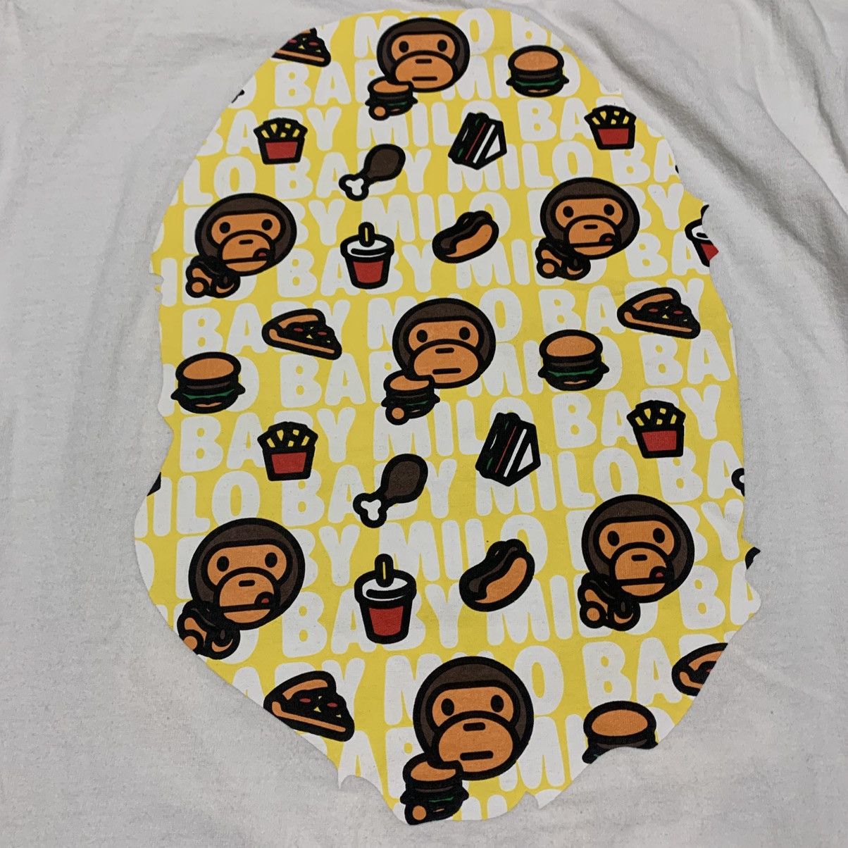 Bape Bape Medium Baby Milo Ape Head White Tee 'Junk Food' Size US M / EU 48-50 / 2 - 10 Thumbnail