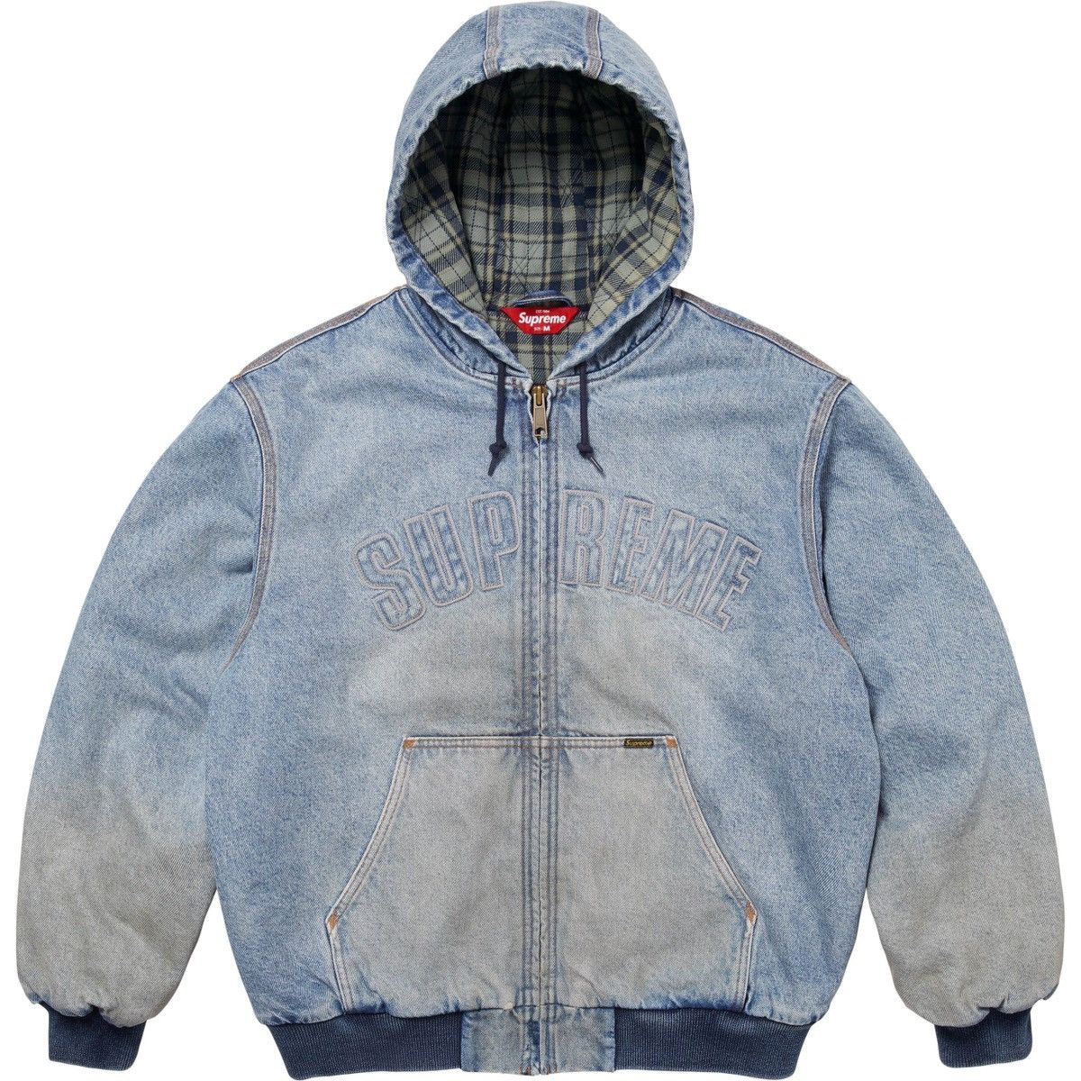 【 希少】Supreme Denim Hooded Pullover M Supreme Denim Logo Hooded Sweatshirt (SS21) - $168