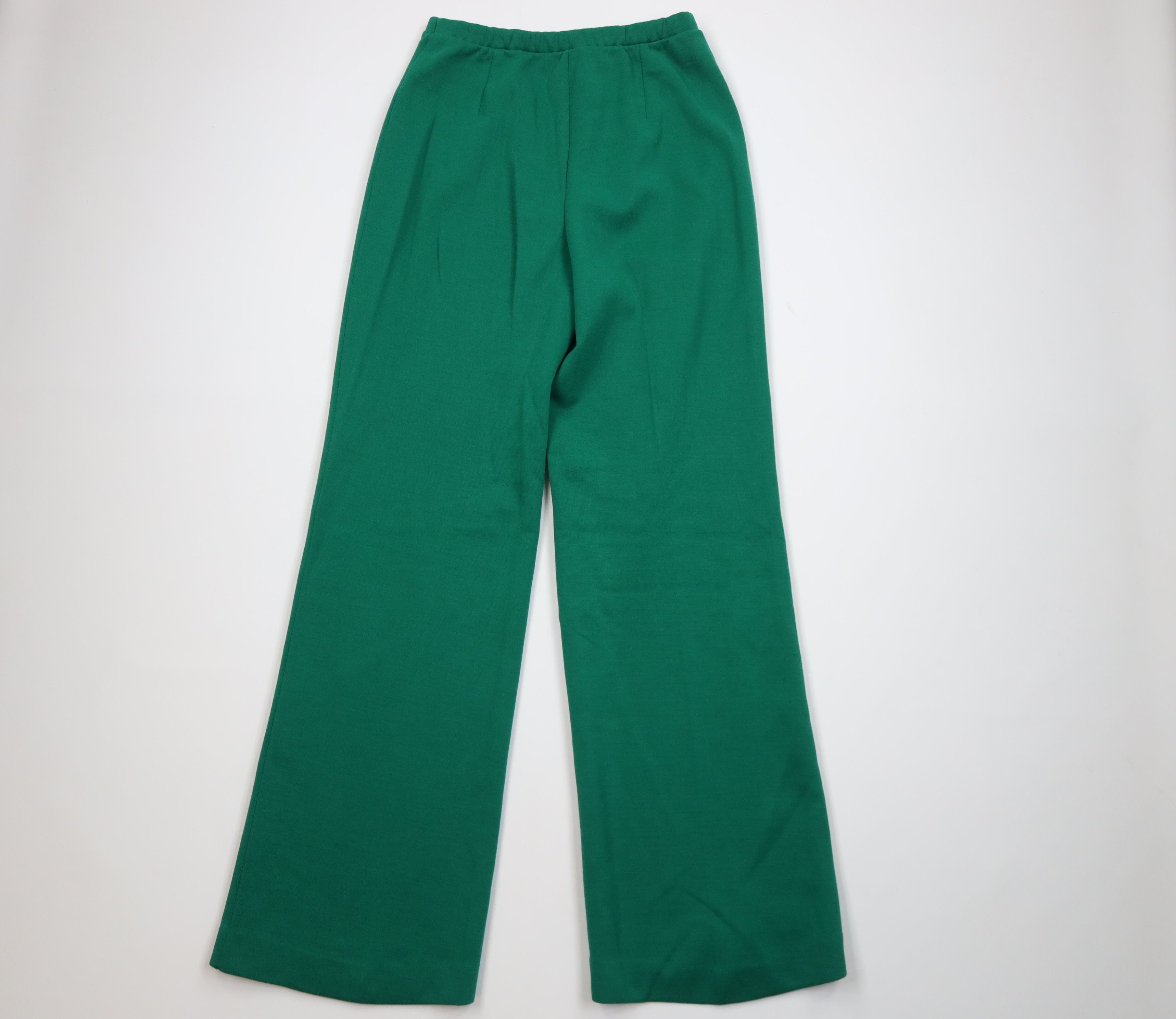 Vintage Vintage 70s Streetwear Wide Leg Bell Bottoms Pants Green USA Size 36" / US 14 / IT 50 - 1 Thumbnail