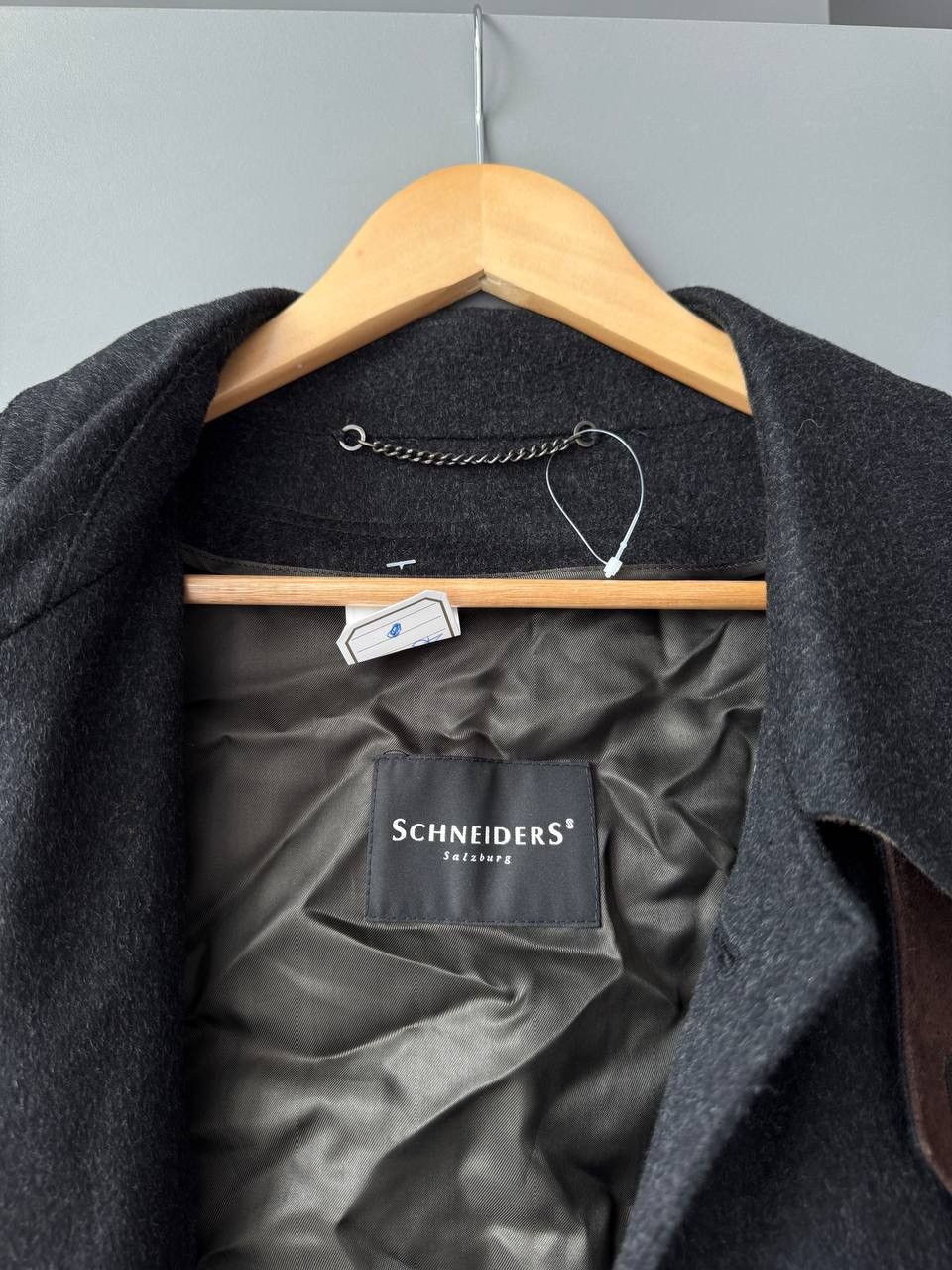Schneiders Schneiders Salzburg Manufactum Black/Gray Wool Long Overcoat Size US L / EU 52-54 / 3 - 9 Thumbnail