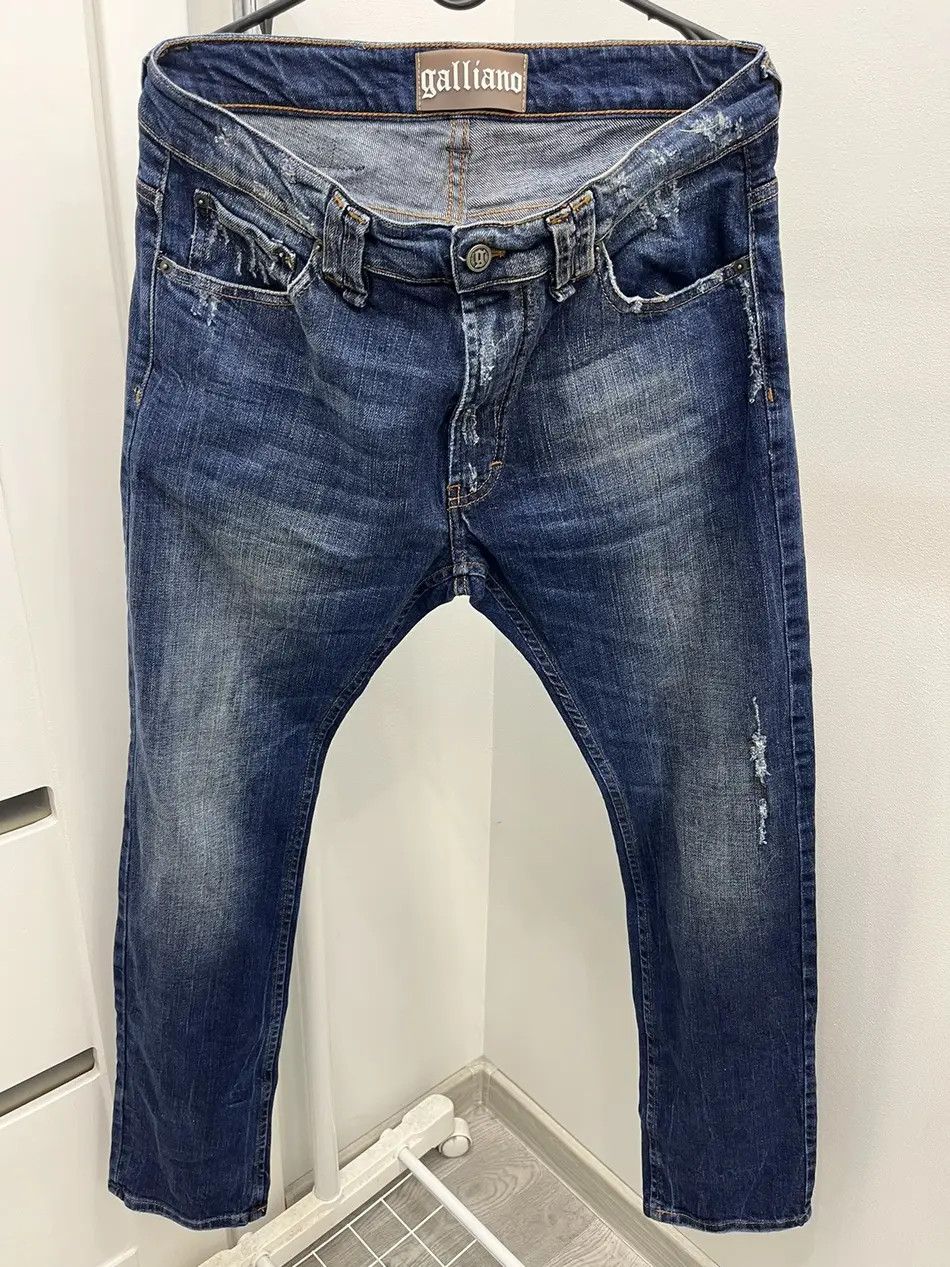John Galliano John Galliano Distressed G Embroidered Denim Jeans Size US 34 / EU 50 - 1 Thumbnail