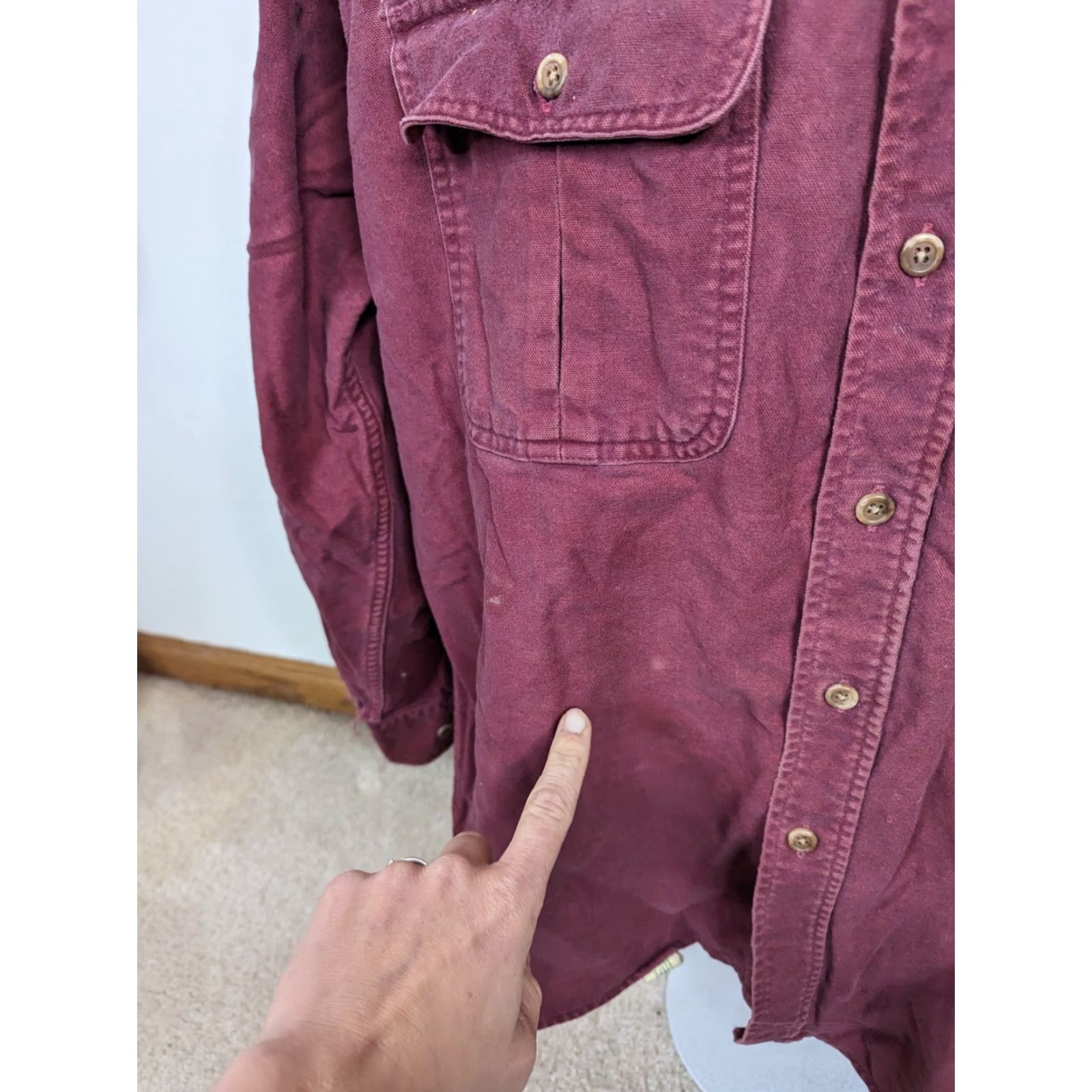 Vintage VINTAGE St. John's Bay Button-Down Shirt Men Large Red Chamois Cloth Long Sleeve T2F Shirt Size US L / EU 52-54 / 3 - 6 Thumbnail