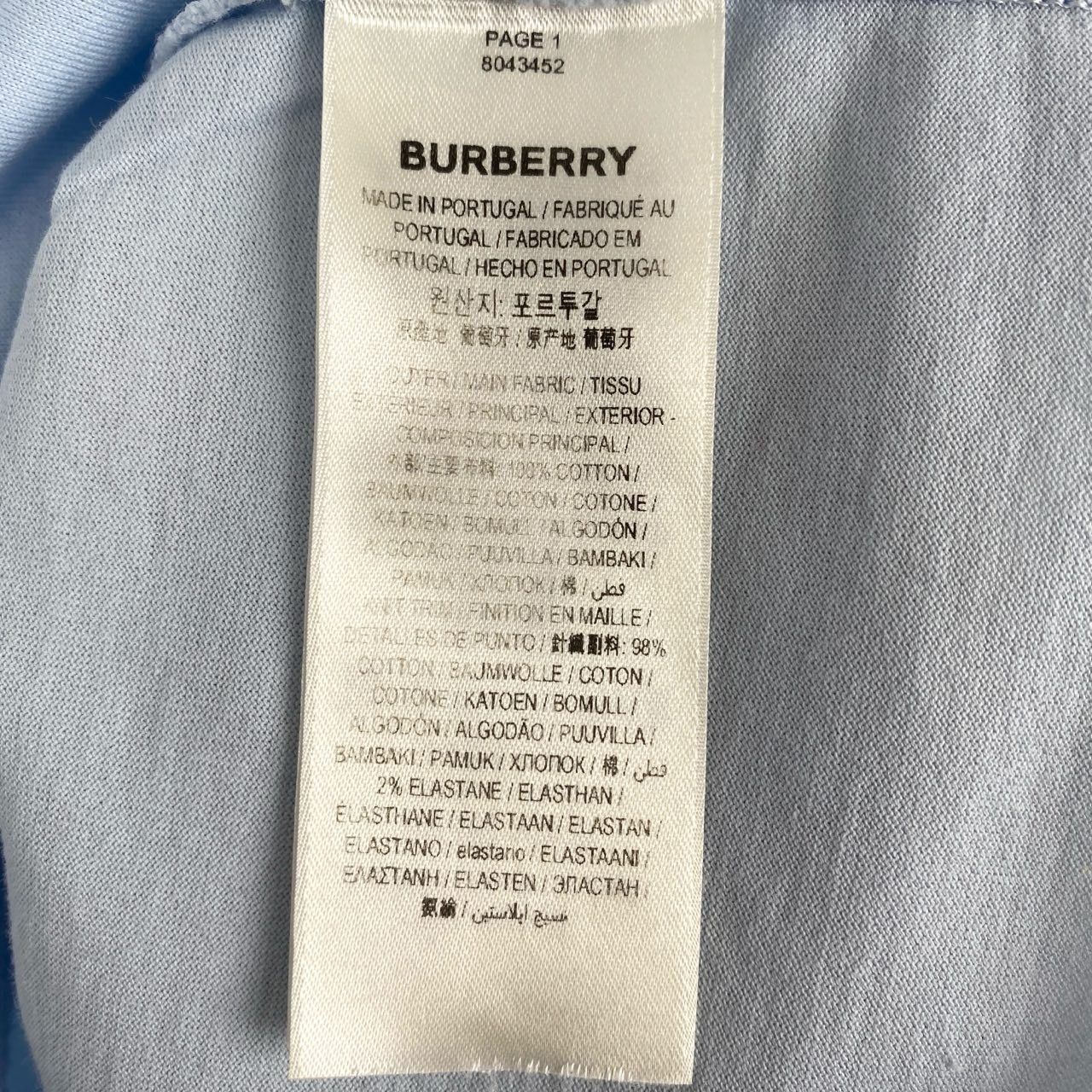 Burberry [Burberry] Lettering Print Round-Neck Blue Cotton Short-Slee Size S / US 4 / IT 40 - 4 Thumbnail